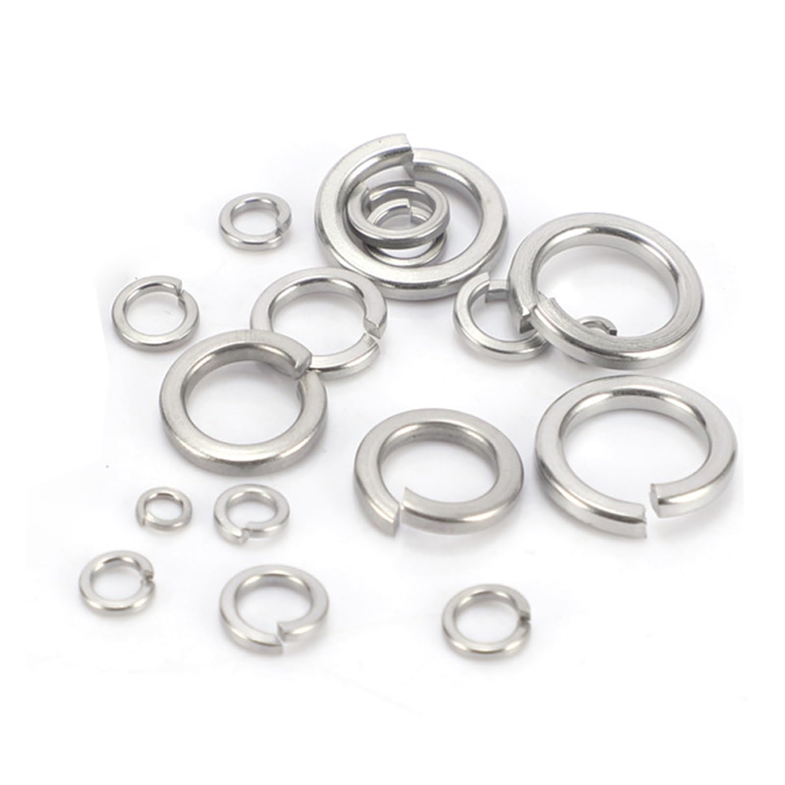 DHAEY SeroNi 10/50/ 100 Stück Feder-Split-Lock-Unterlegscheibe, elastische Dichtung, M1,6, M2, M2,5, M3, M4, M5, M6, M8, M10, M12, M16, M24, M27, M30, Edelstahl A2 Gasket(M20,50Pcs)