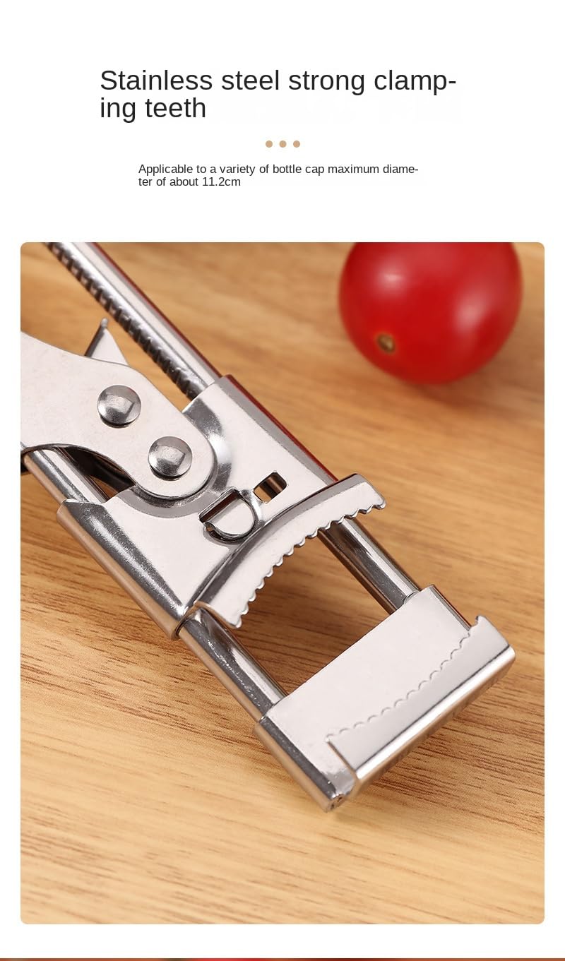 JAM Creative Edelstahl-Flaschenöffner, verstellbar, multifunktionaler Flaschenöffner, grenzüberschreitend (Edelstahl, L)