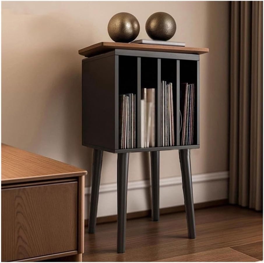 Cd Rack Living Room Minimalist Cd Display Cabinet Wooden Unit Storage Holder,Brown