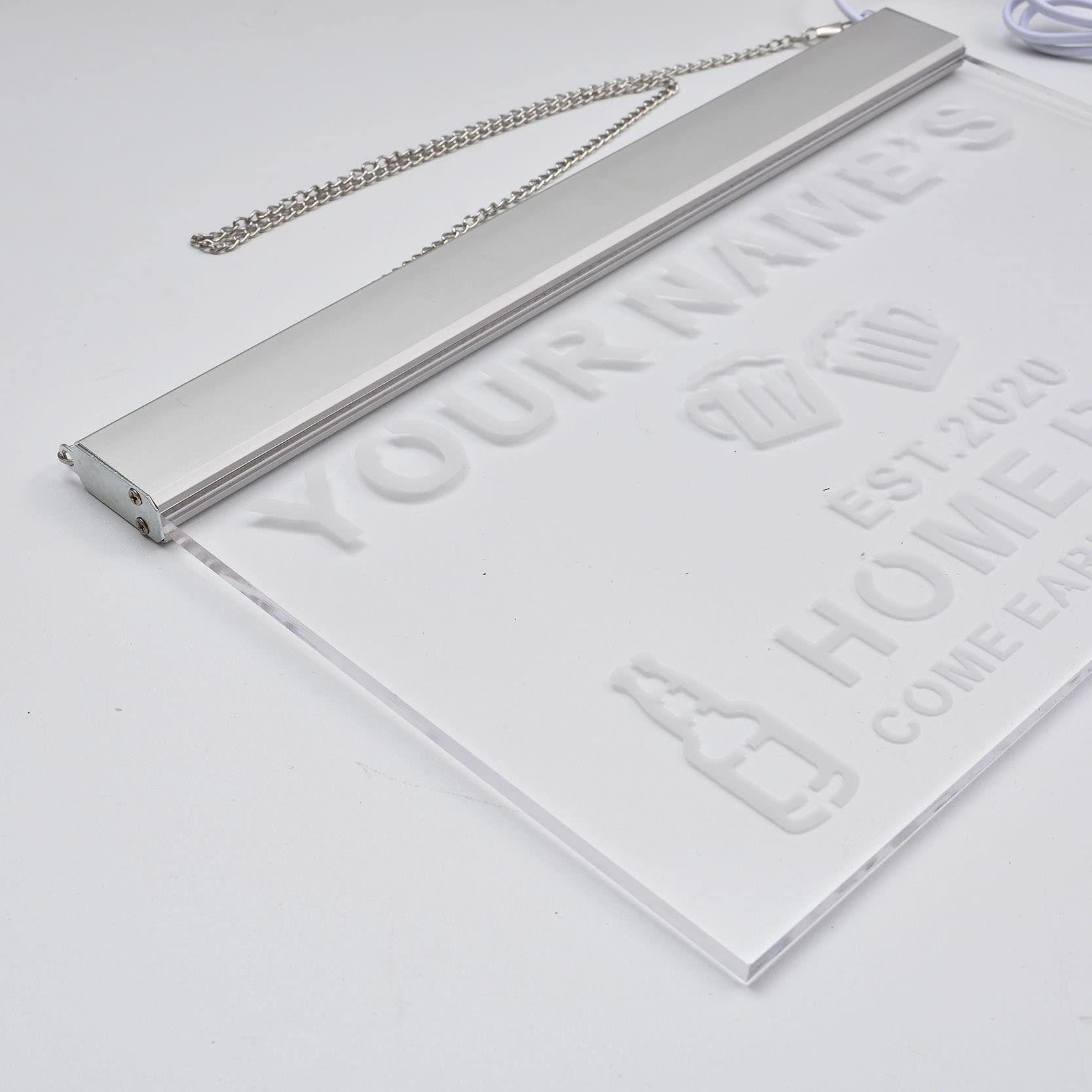 WonderfulLife Insegna Al Neon LED A Forma Di Logo Auto Per Garage E Bar - Luce 30x30 Cm Con Cavo USB, Rossa/blu/bianca - 5