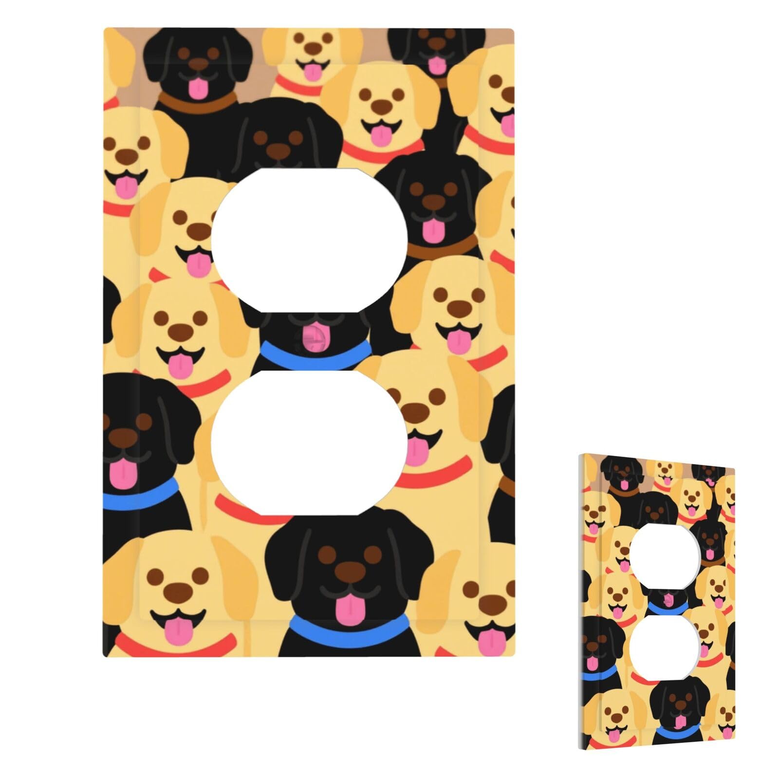 Labrador Retriever Dogs Wall Plate Cover Modern Decorative 1 Gang Light Switch Cover Unbreakable Receptacle Outlet Covers For Living Room Bedroom Home Decor Duplex