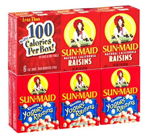 Sun-Maid Raisin Variety Pack, 1 Raisins Seedless, 1 Vanilla Yogurt Raisins, 1 CT