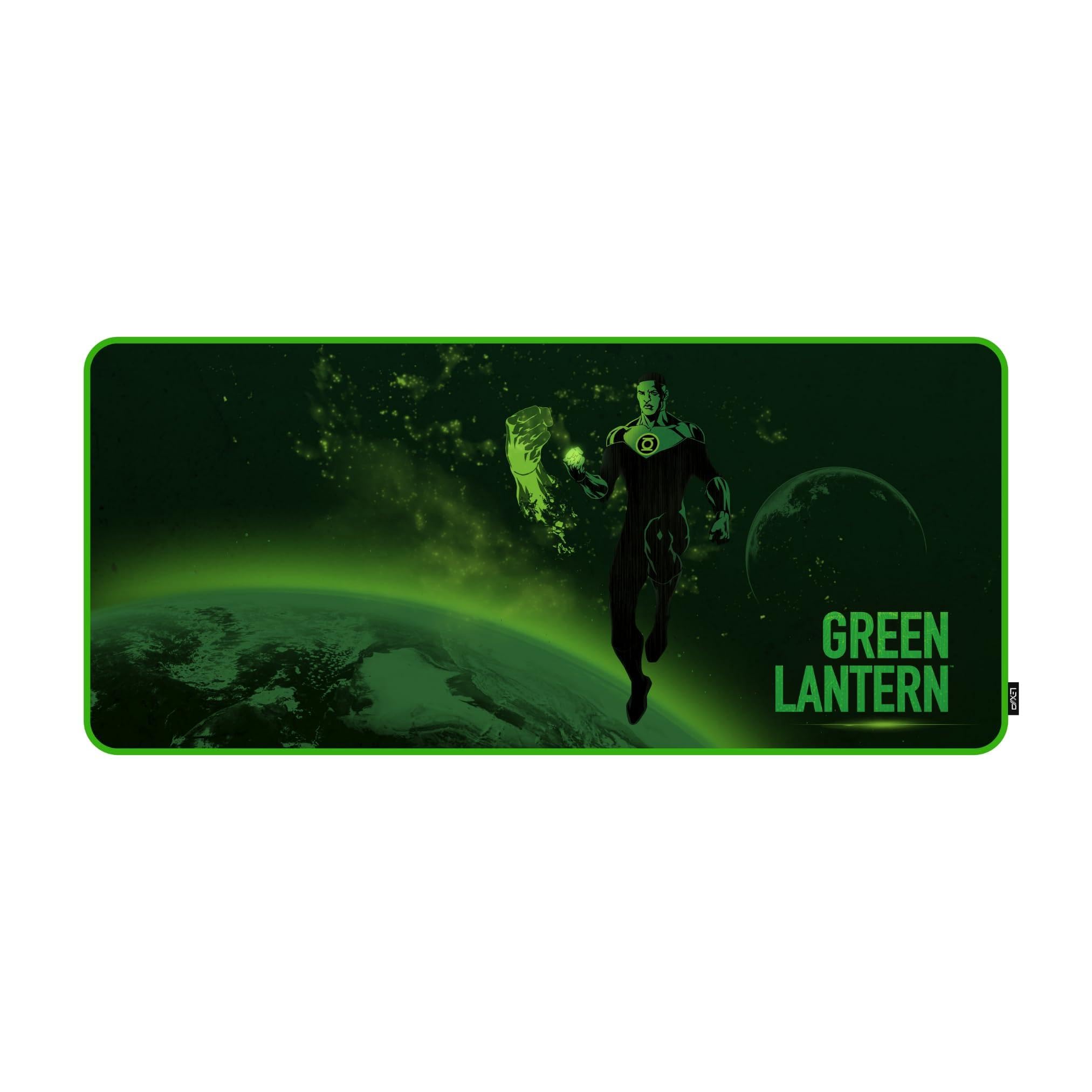 Lexip Tappetino per mouse XXL Green Lantern, Neoprene, 90 x 40 cm, superficie micro-testurizzata
