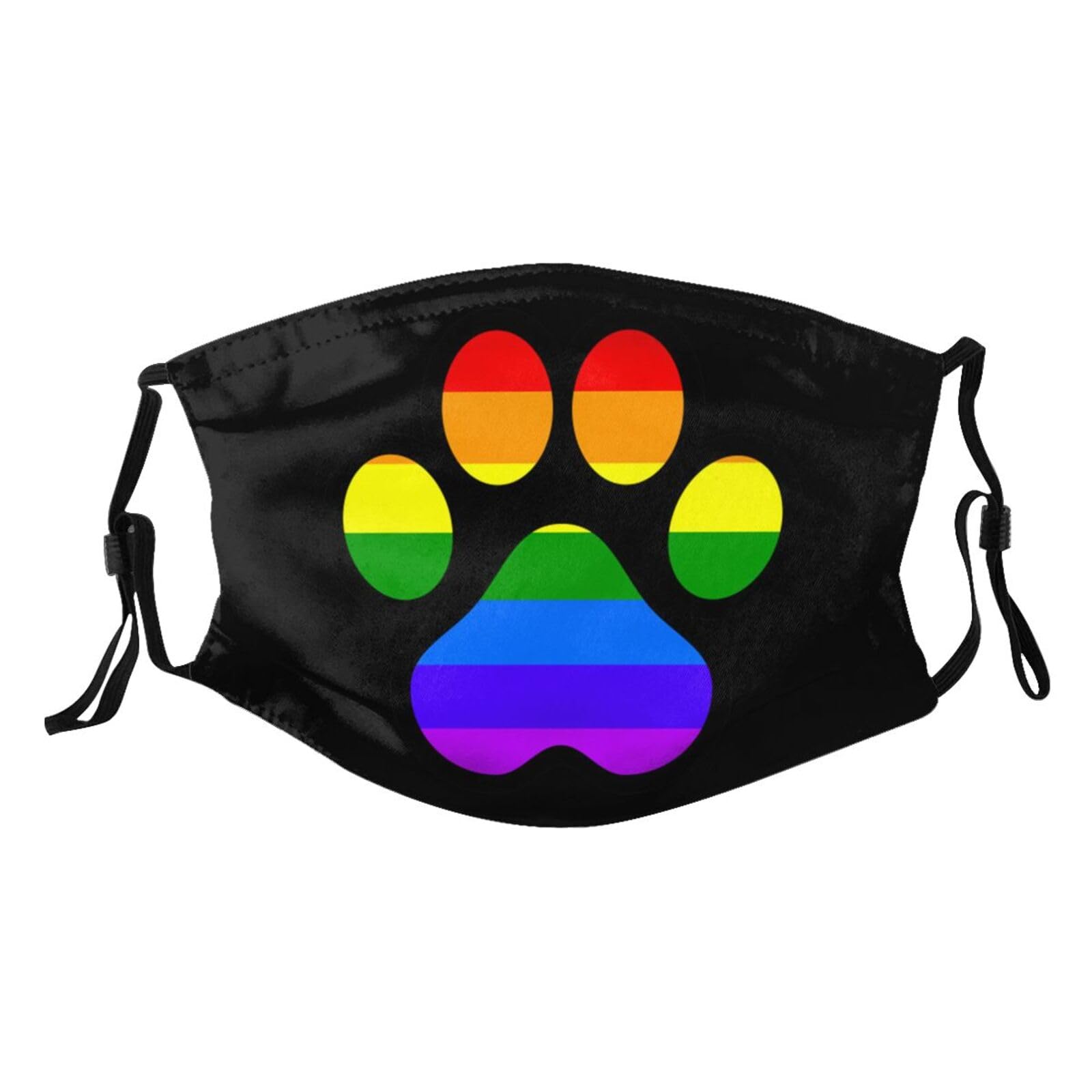 LGBT Gay Lesbian Furry Paw Pride Rainbow Adult Dust Mask Adjustable Dust Face with 2 Filter99