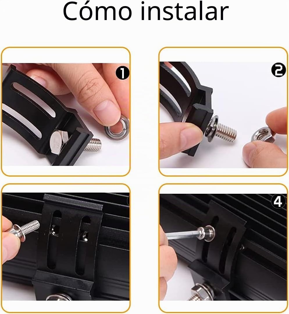 Soportes de montaje para barras de luces de trabajo LED, paquete de 2 Soportes de montaje Deslizamiento ajustables universales para barra de luces de trabajo Offroad Lámpara 4 x 4 ATV UTE 4WD