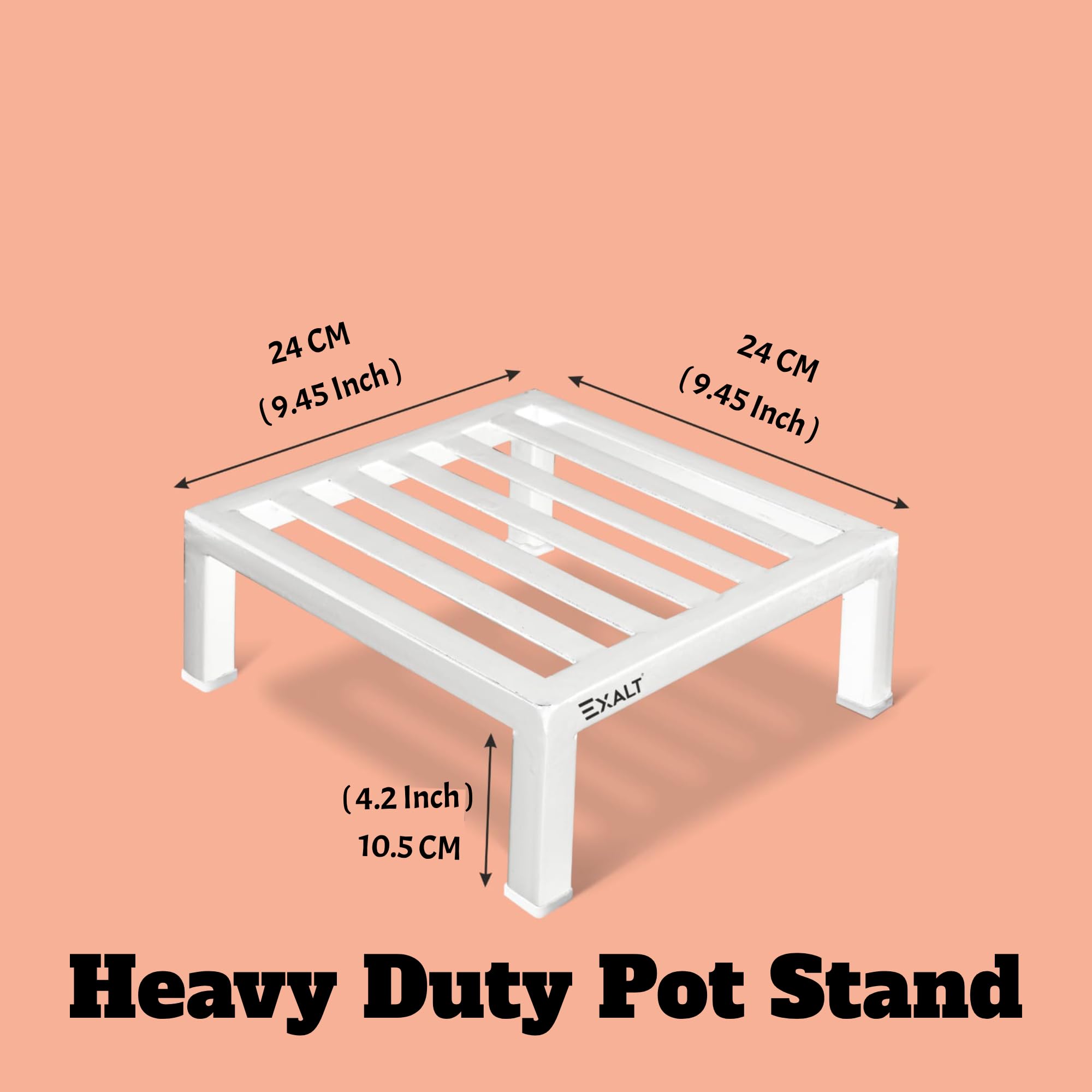 EXALT® Plant Stand for Balcony Indoor Outdoor Living Room | Heavy Duty Metal Flower Pot Stand for Home Garden Patio Nursery Decorative Pot Holder Rack (Pack of 2)
