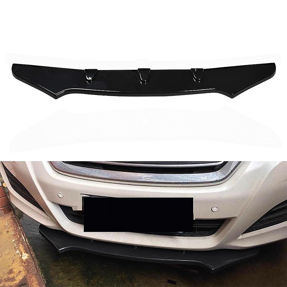 Pare-Bumpers Universel Avant Style B avec Becquet de Protection Anticollision, Jupe Avant, Diffuseur Inférieur, Déflecteur, Tablier, Séparateur, Protection (Noir Brillant)