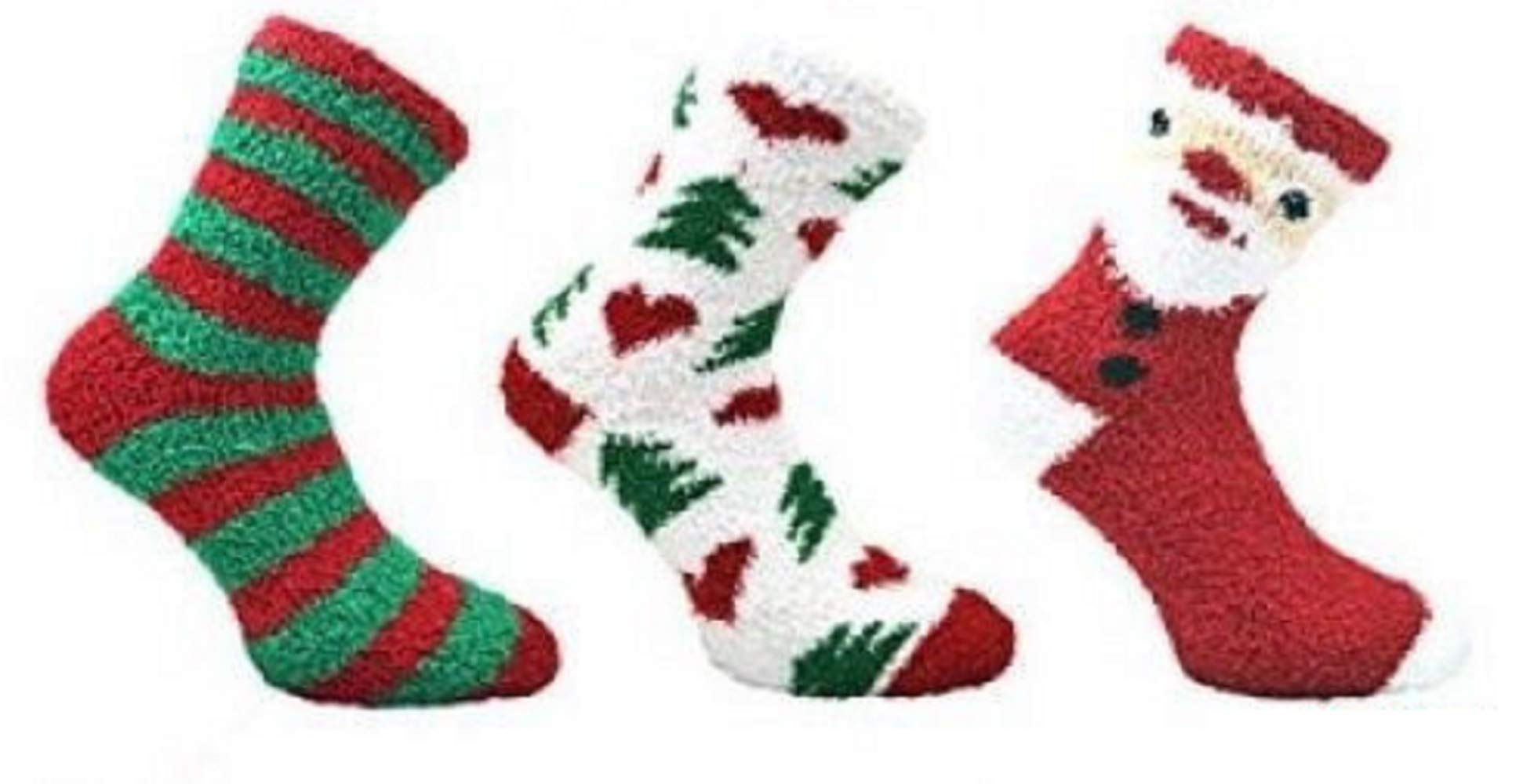 Co-zee by AlerWomen's Fluffy Stripes Plain & Polka Dot Co-Zee 3 Pair Pack