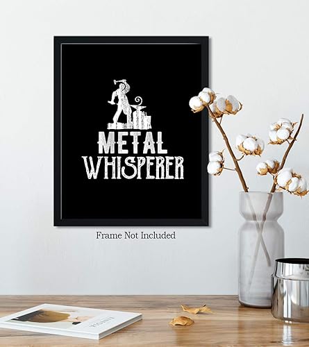 Miniatura 4 de Metal Whisperer - Decoración de pared de herrería sin marco de 8 x 10 pulgadas sobre un fondo negro, gran regalo para herreros o aquellos que aman