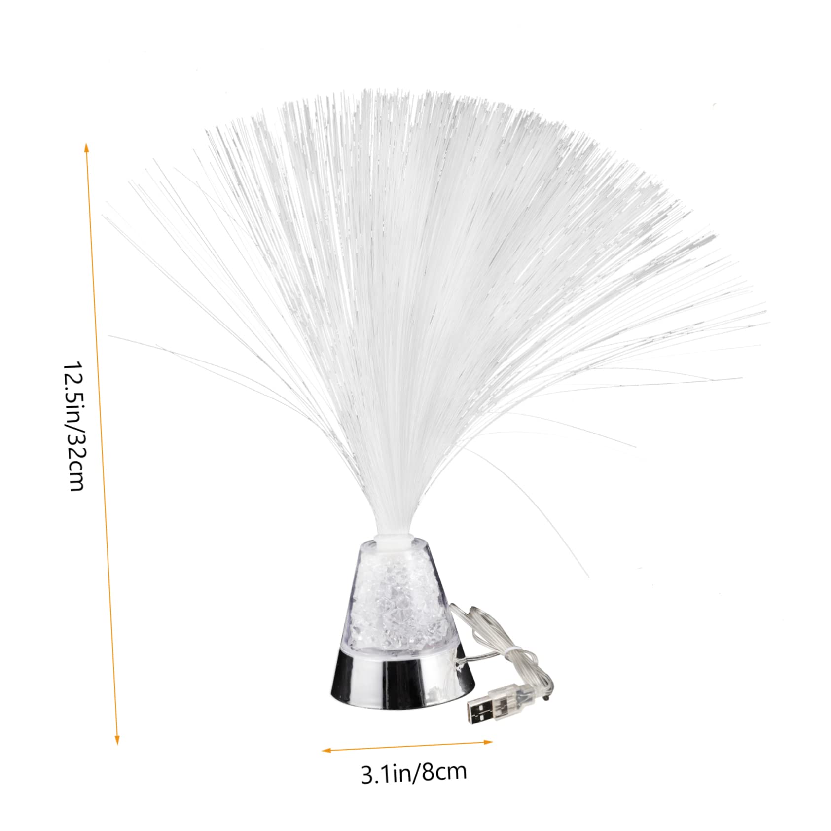 STOBOK Colorful Optical Night Lamp Led Base Fiber Optic Decorative Table Light for Bedroom Living Room Office USB and Battery Operated Unique Home Decor
