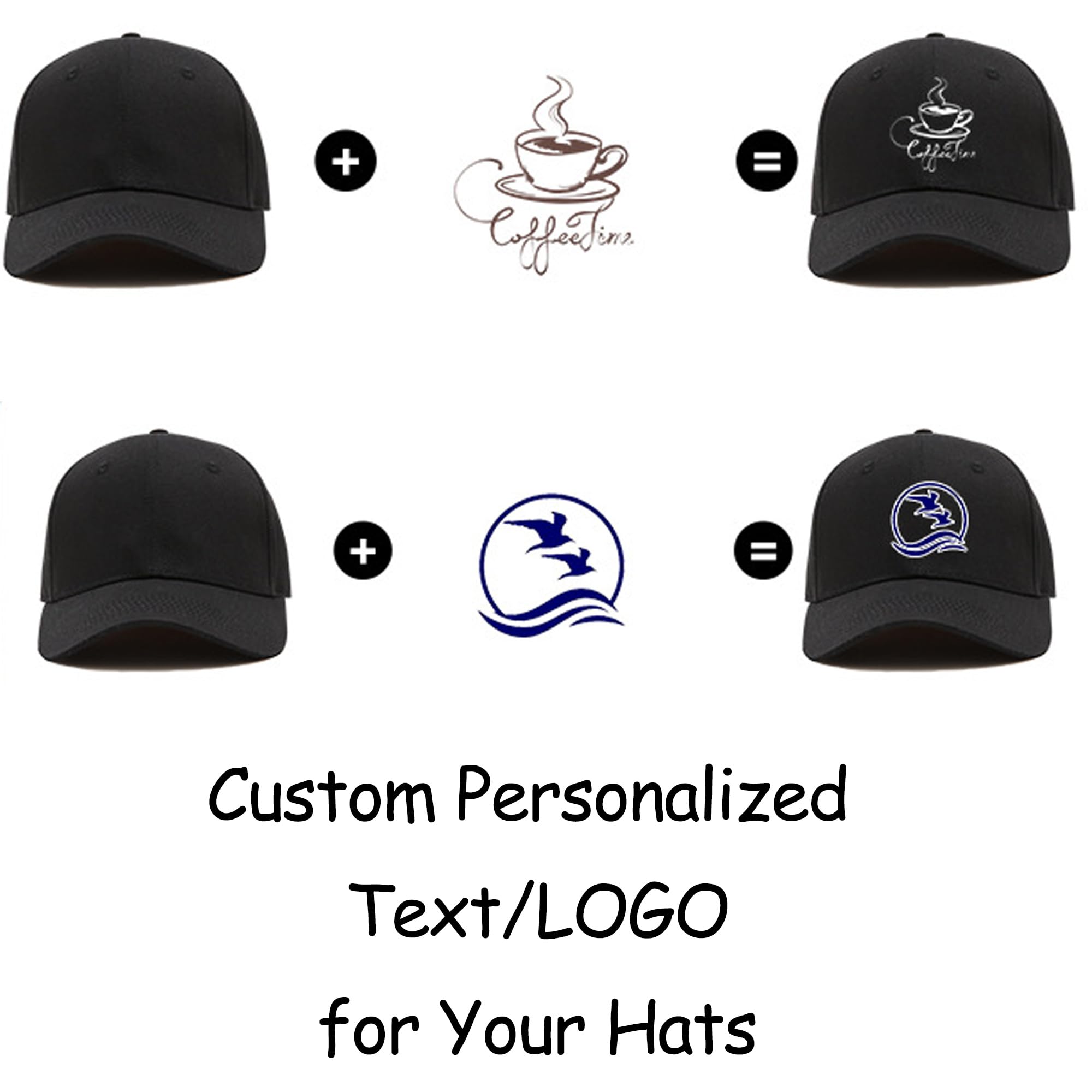 Sombrero/Gorra ajustable de Béisbol bordado personalizado con Su Texto/Logo-Su propio Texto personalizado Sombreros de Papá Regalo, Sombrero personalizado, M