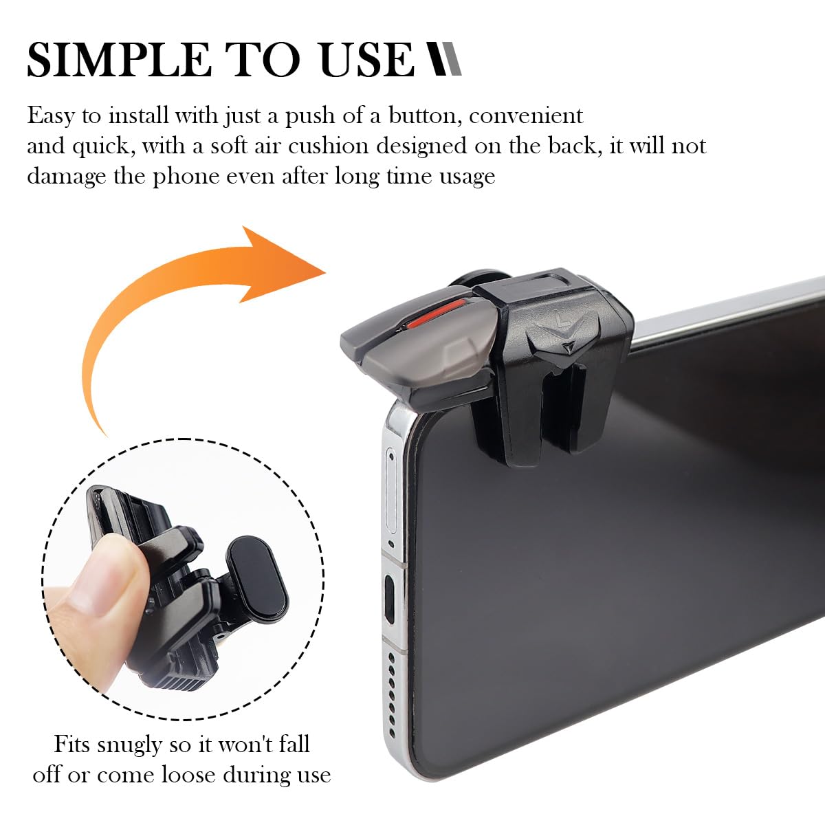 FERCAISH Game-Trigger mit Fingerhüllen, Mobiler Gamecontroller Empfindliche, Fingerschutz-Set Für Game-Trigger Mit Ios/Telefon (1 Paar Game-Trigger + 3 Paar Fingerhandschuhe)