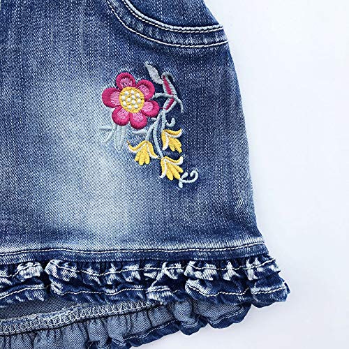 Peacolate 3-8T Toddler Little Girls Short Overalls Jumpsuit Bib Outfits Suspender Jeans (6T,Floret) #TOP5