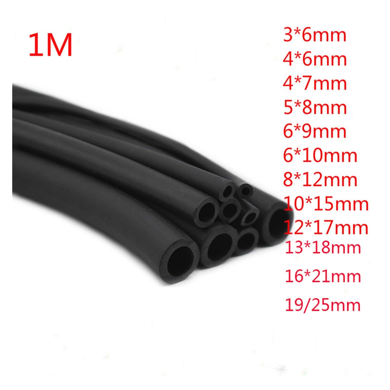 JrEam Tuyau en Caoutchouc Nitrile Noir 3M~1M, Tuyau de Distribution d'essence et de Diesel, 3mm~12mm est utilisé for fabriquer Un boîtier for Transporter l'eau(3M,5X8mm)