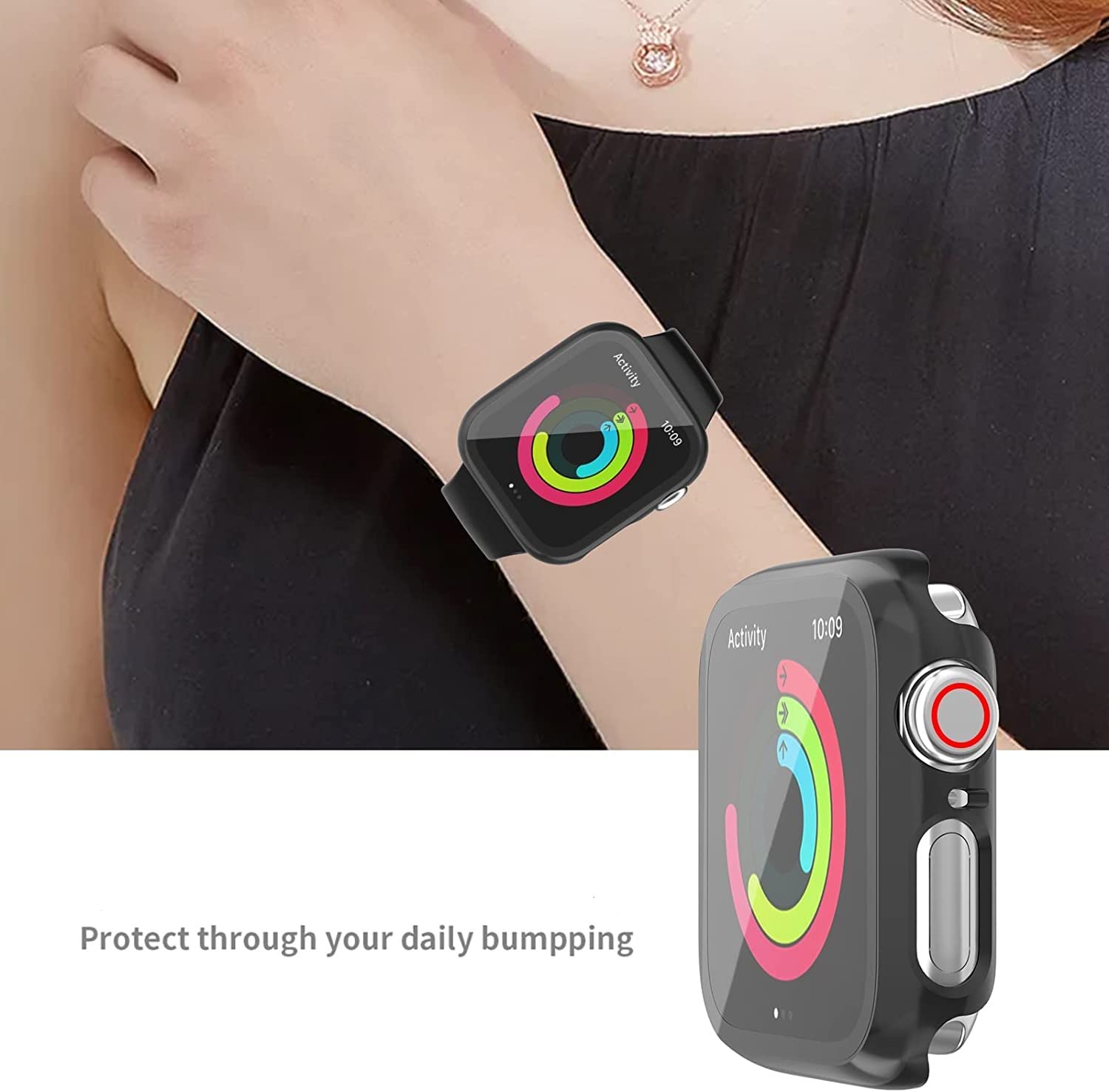 [12-pak] Etui HASDON kompatybilne z Apple Watch Series 7 41 mm z osłoną ekranu ze szkła hartowanego, pełne pokrycie, twarde, ultracienkie etui ochronne do iWatch 7 41 mm akcesoria