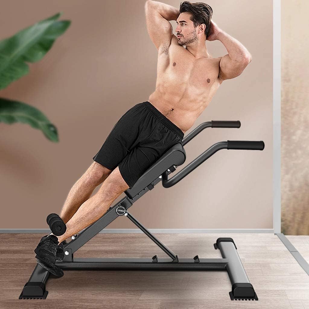 ComMax Roman Chair Back Hyperextension Bench-Foldable Back Extension Machine -30-40-50 Angle & Height Dual Adjustable Roman Chair Exercise Equipment for Home Gym