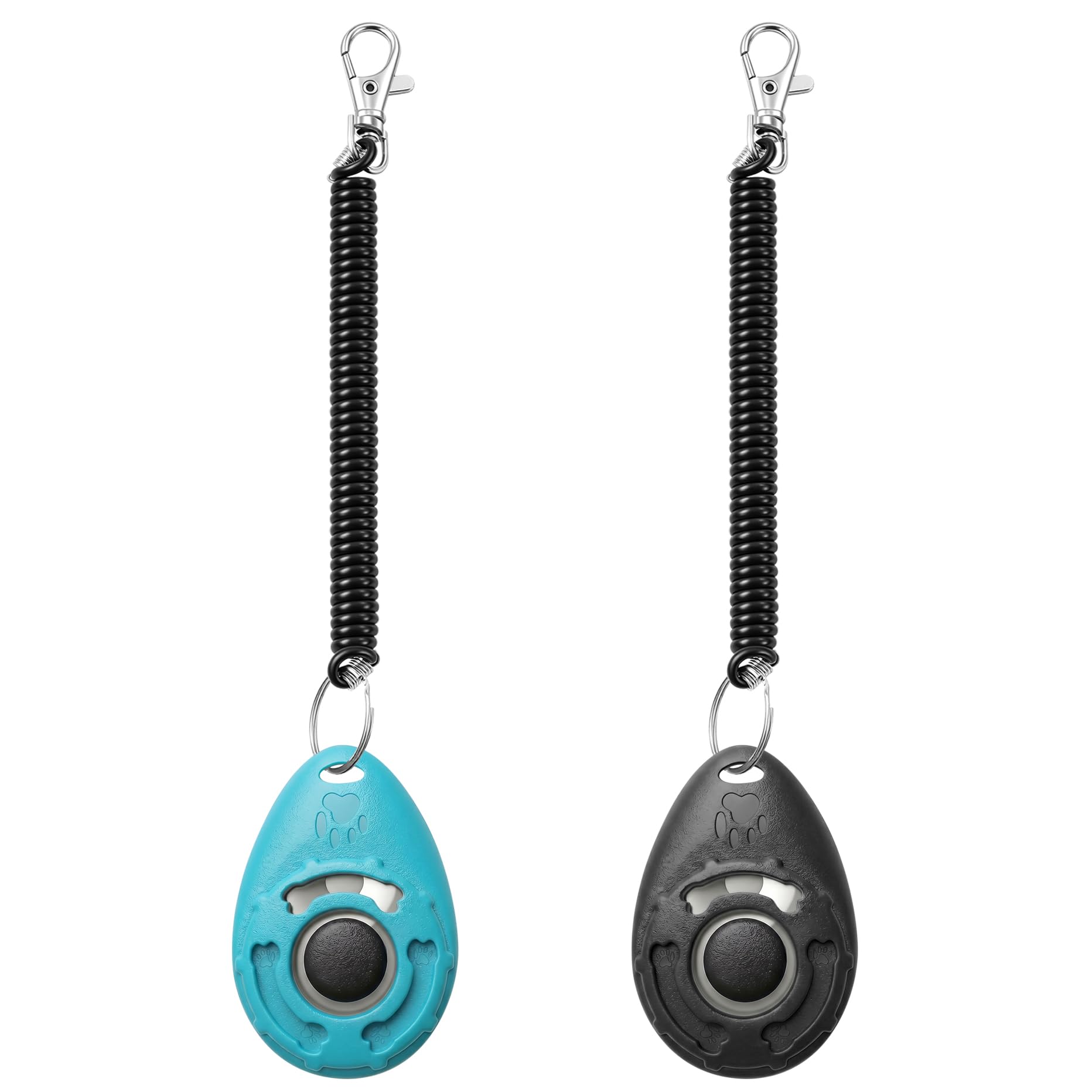 Clicker de Dressage pour Animaux de Compagnie avec dragonne – Clicker de Dressage pour Chien (Nouveau Noir + Bleu)