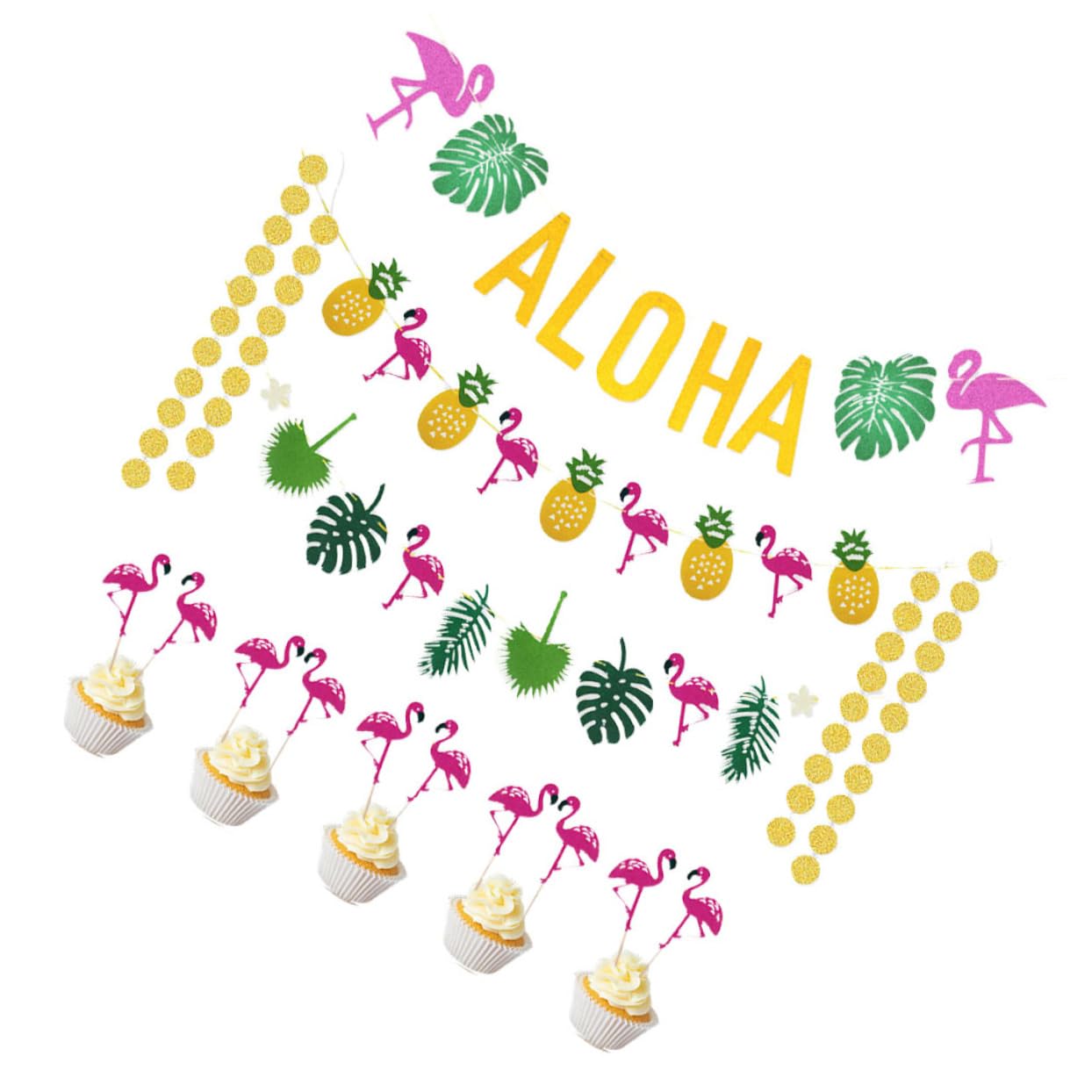 Toyvian 3stücke Hawaiian Party Deko Mit Aloha Girlande Tropischen Accessoires Und Bunten Anhängern Für Sommerfeste Gartenpartys Und Strandveranstaltungen Teiliges Für Fröhliche Feiern