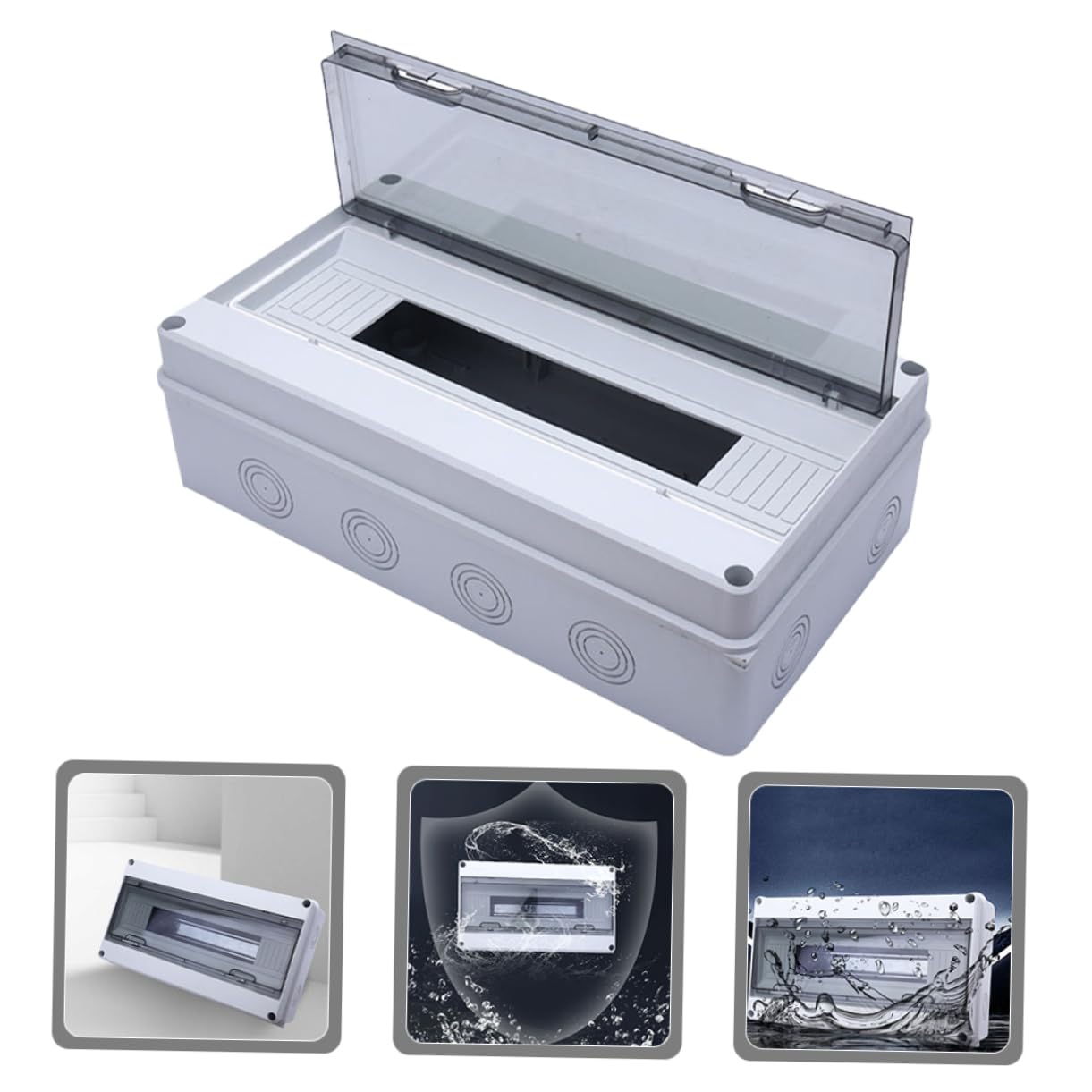 Caja Eléctrica de Plástico Ip65 de 18 Circuitos para Exterior | Abs Resistente, Montaje en Superficie, Protección Estanca Polvo, Modelo Ht-18