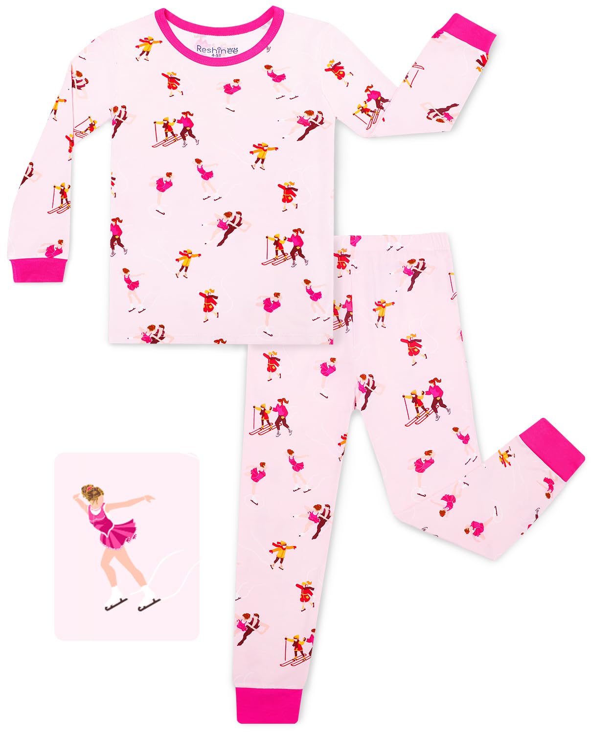 babee Reshinee Bamboo Viscose Toddler Girls Kids Pajamas Unicorn Mermaid Pjs Long Sleeve Snug fit 12M-8Y 2pcs Soft Jammies