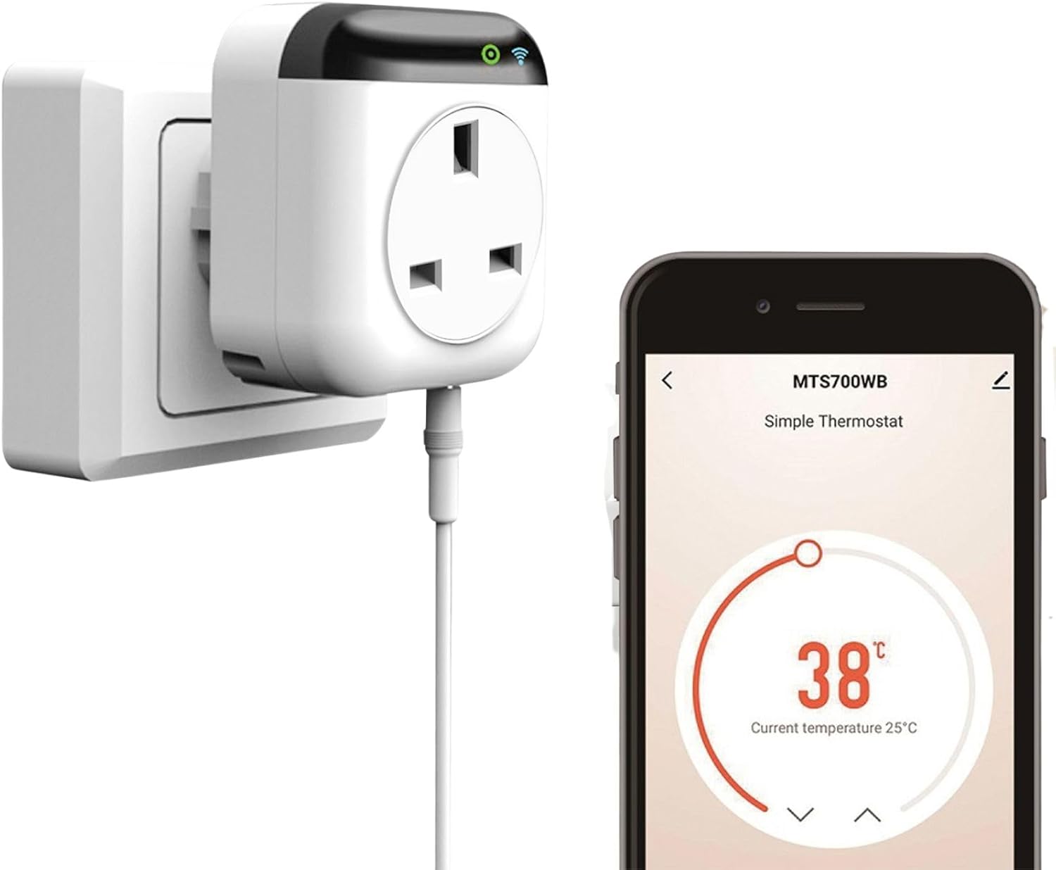 Jadeshay Thermostat,Wireless Programmable Smart WLAN Thermostat Plug Socket Temperature Controller Support APP & Voice Remote Control Electrical Switch Timer with Sensor Probe 230V Jadeshay Thermostat,Wireless Programmable Smart WLAN Thermostat Plug Socket Temperature Controller Support APP & Voice Remote Control Electrical Switch Timer with Sensor Probe 230V