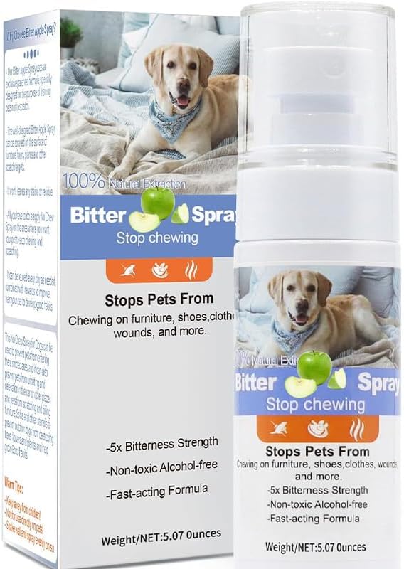 Dog Anti-Chew Training Spray, No Chew Deterrent for Furniture Protection, 5.07 oz