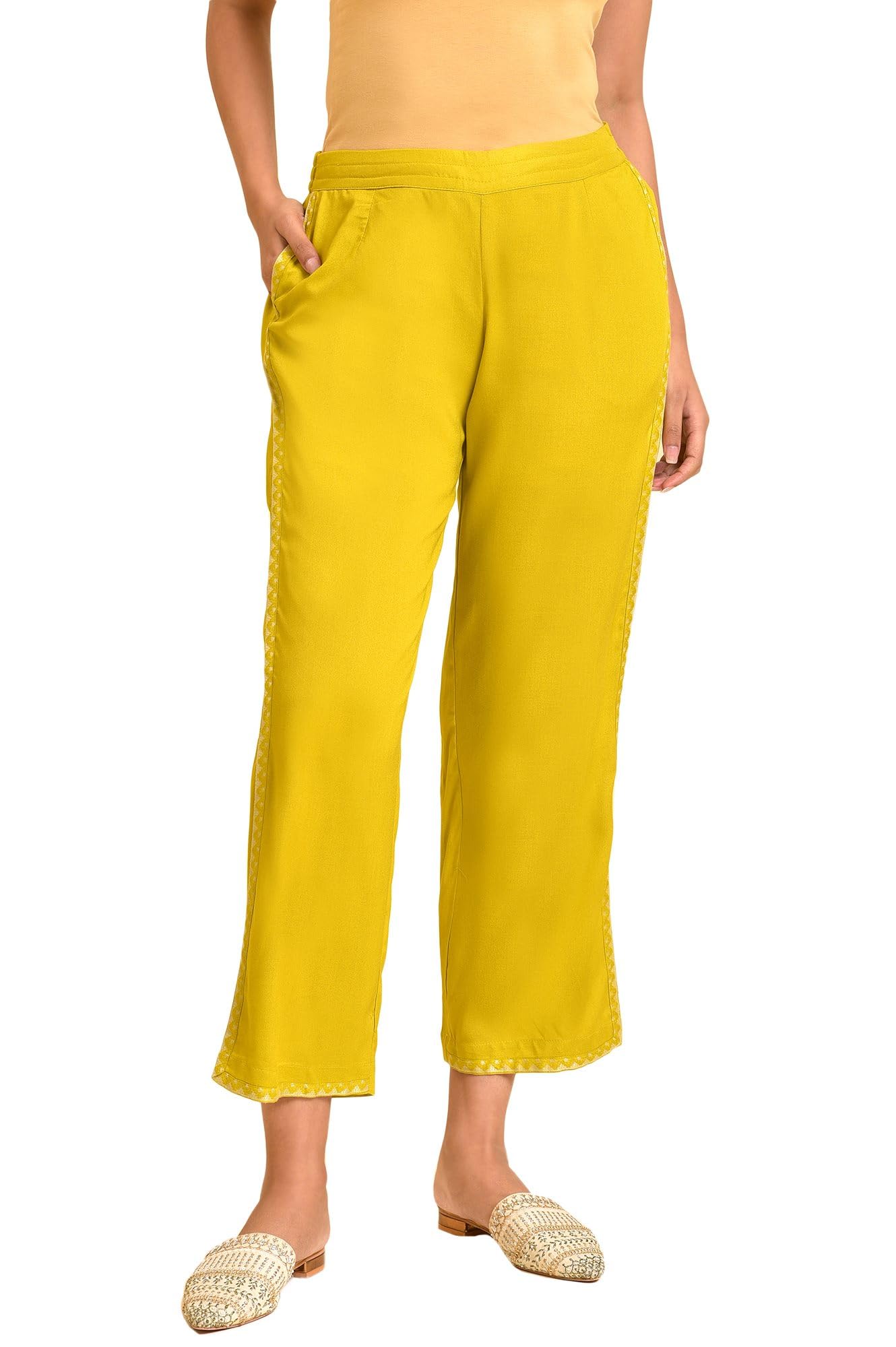 w for woman Women's High Rise W Strechable Straight Pants | Trousers-picture-37