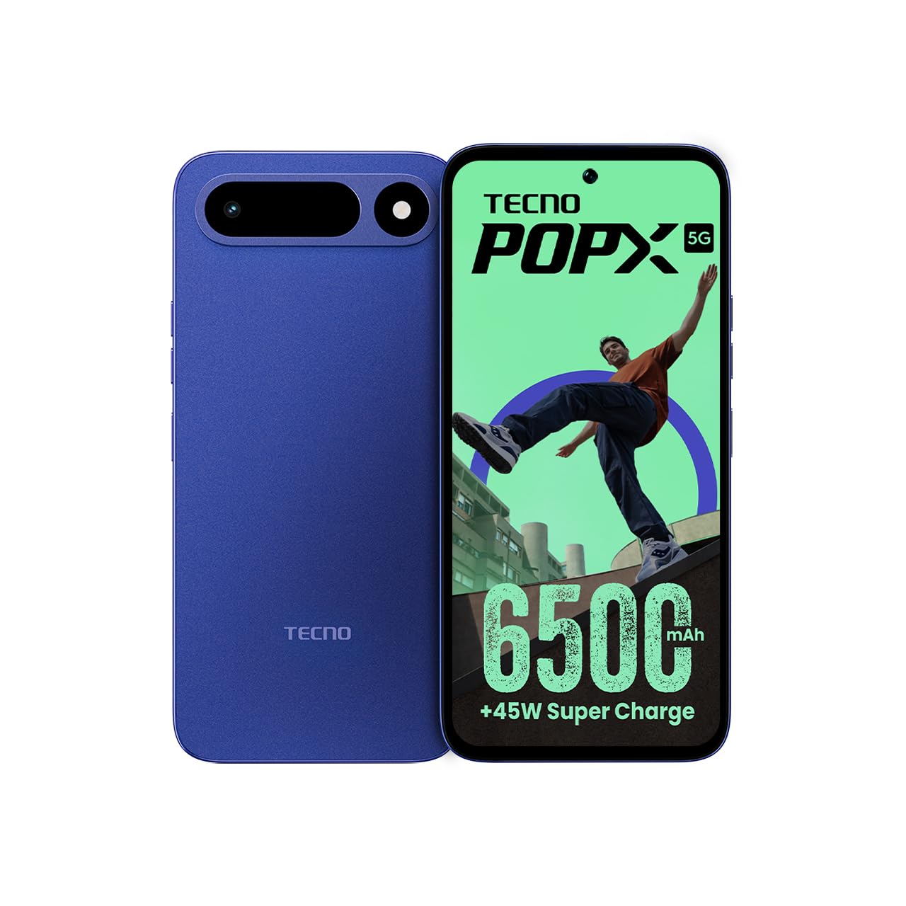 Tecno POP X 5G (Midnight Blue, 6GB+128GB) | 6500mAh+45W Fast Charger | IP64 Pro | MIL-STD 810H Protection | Upto 18GB* RAM | Fastest 8X Network Speed* with URSP | 120Hz Smooth Display | AI Flash Snap-image-23