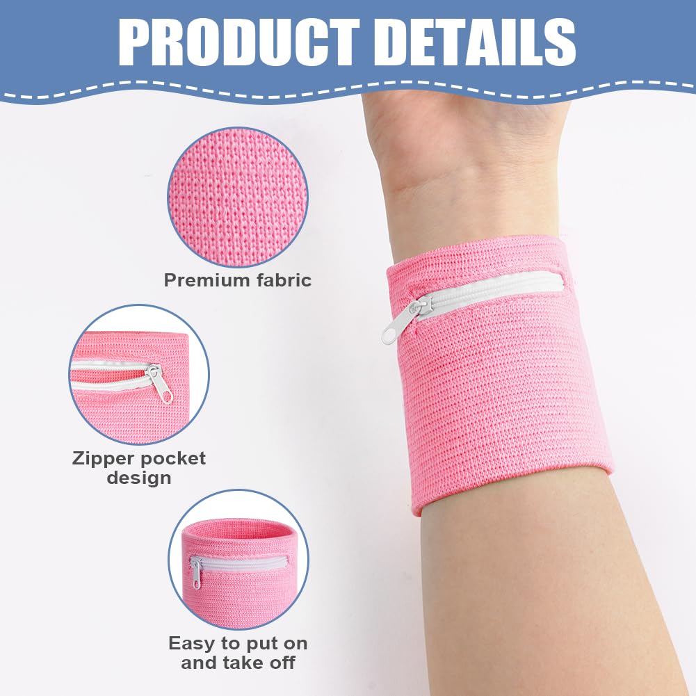 HAGOT 1/2/3/4 Pezzi Marsupio Polso, Tasca Morbida ed Elasticizzata con Cerniera per Corsa, Palestra, Camminata, Ciclismo, Escursionismo, Yoga e Altro Ancora