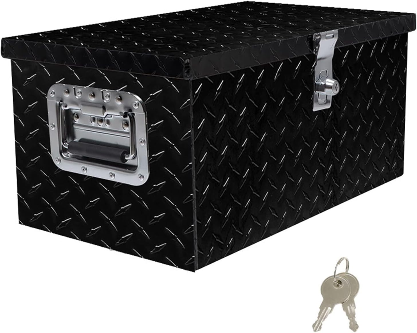 labwork 20 Inch Black Aluminum Diamond Plate Tool Box Organizer With Lock Key