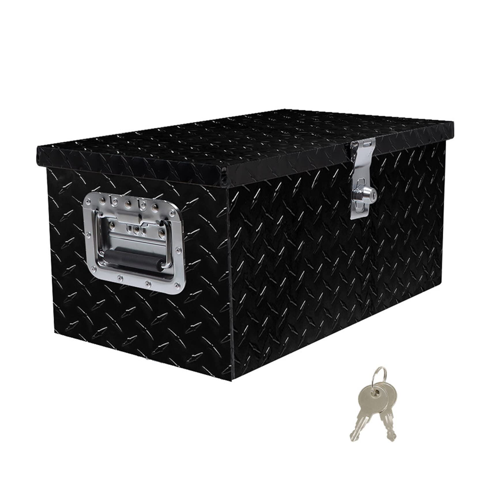 Photo 1 of labwork 20 Inch Black Aluminum Diamond Plate Tool Box Organizer With Lock Key