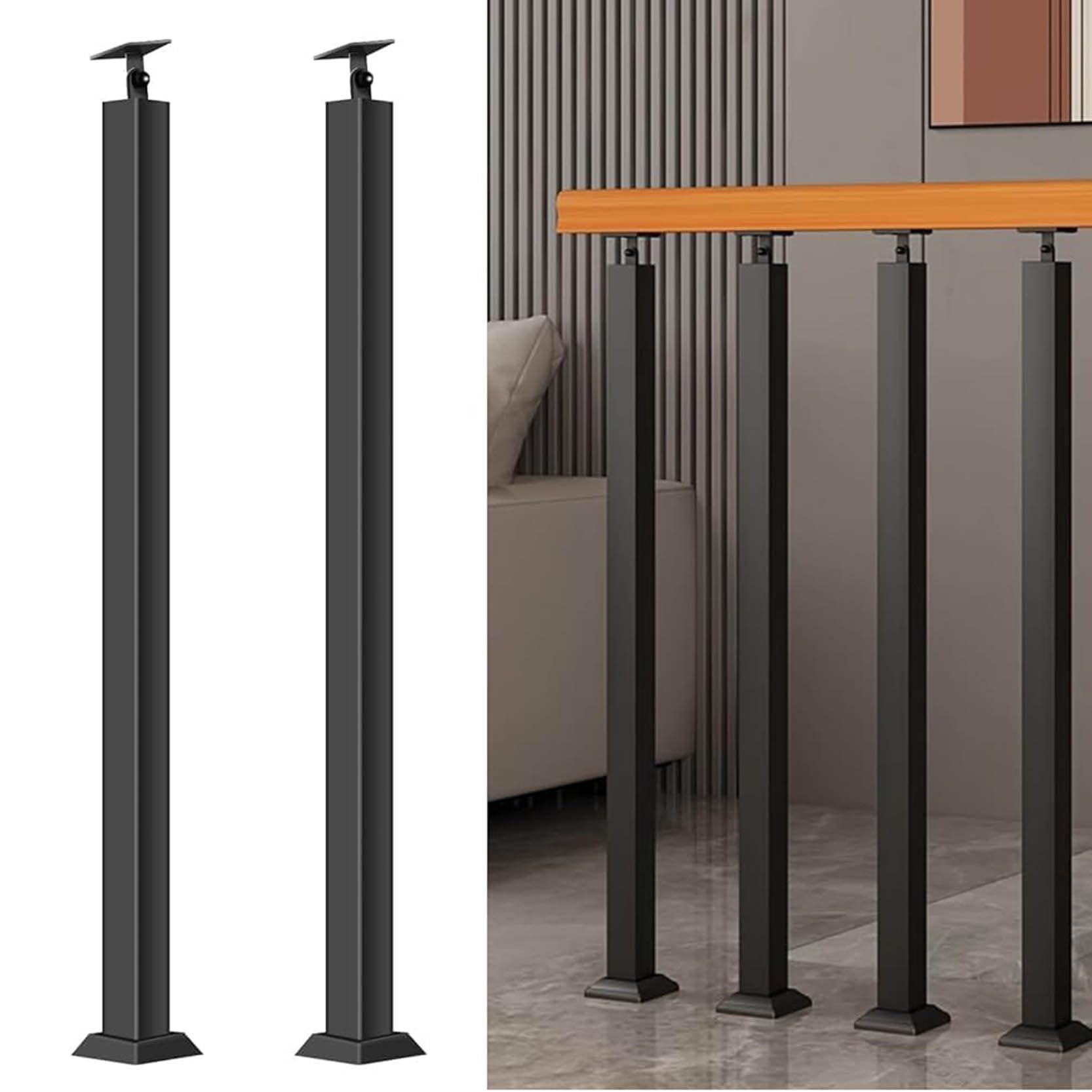 Husillos de barandilla de metal ajustables con base plana para escaleras y terrazas