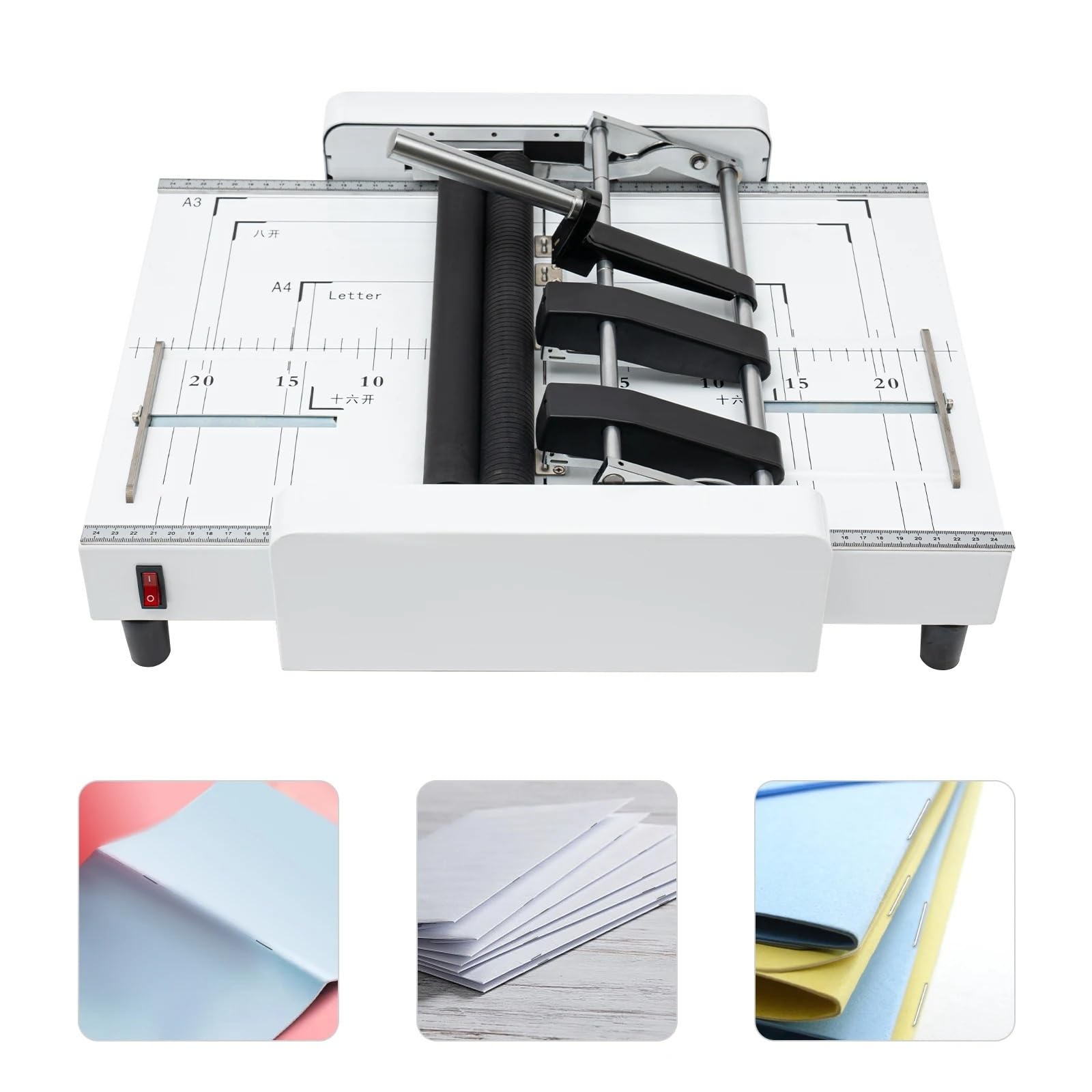 Piegatrice for carta da 60 W, macchina for opuscoli A3, rilegatrice e piegatrice con pannello visibile 5,83 * 8,27 pollici-11,69 * 16,54 pollici Compatto ed efficiente