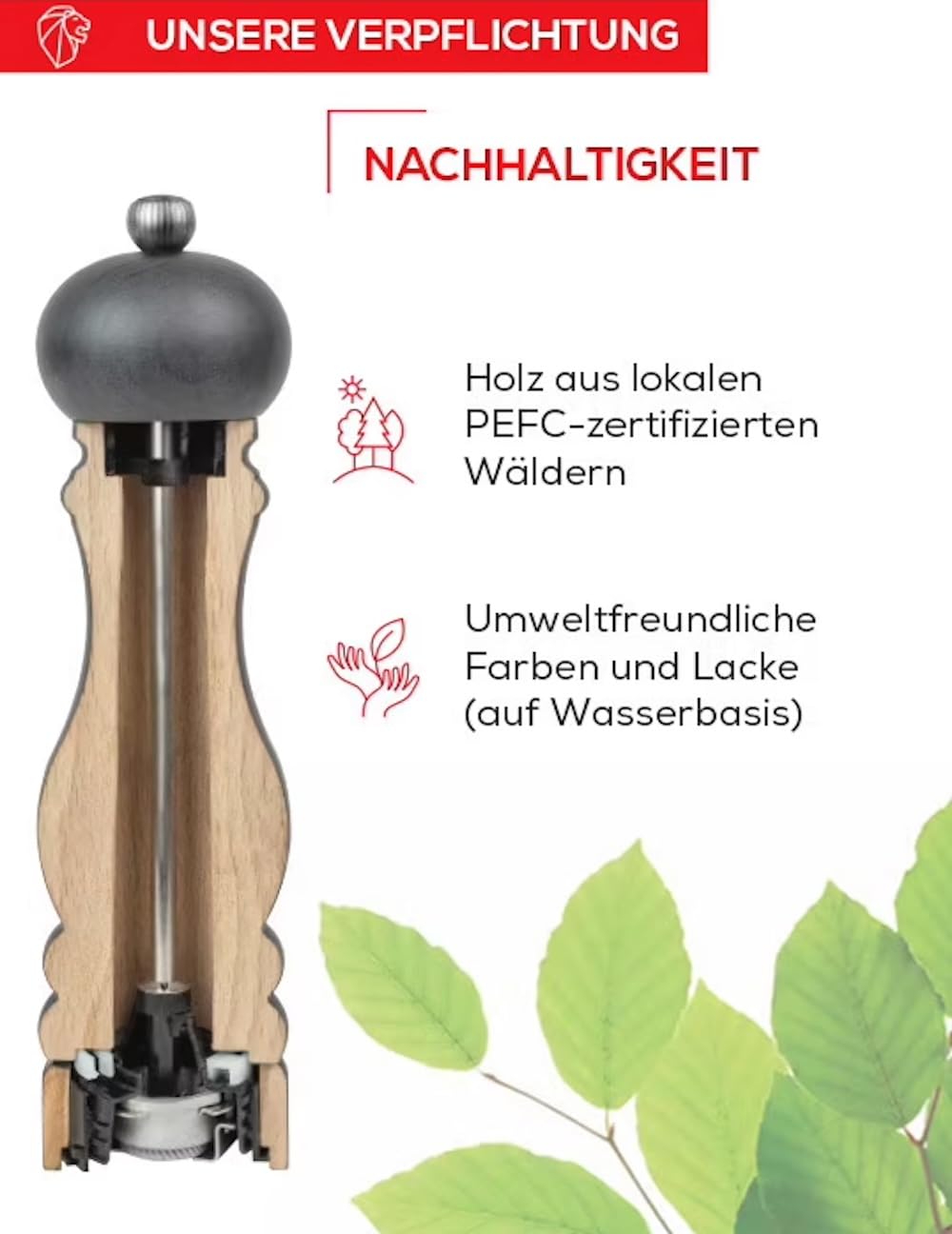 PEUGEOT - Salzmühle Paris u‘Select 22 cm - 6 Mahlgrade - Innovatives Zirlion-Mahlwerk für pulverfeines Salz - Aus PEFC-zertifiziertem Holz - Französisches Know-how - Safrangelb lackiert