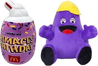 Grimace Plush, 2pcs 8 inch Grimace Plush Toys Stuffed Animal Plushie Doll Toys Collectible Gifts for Kids Fans Aldults Birthday