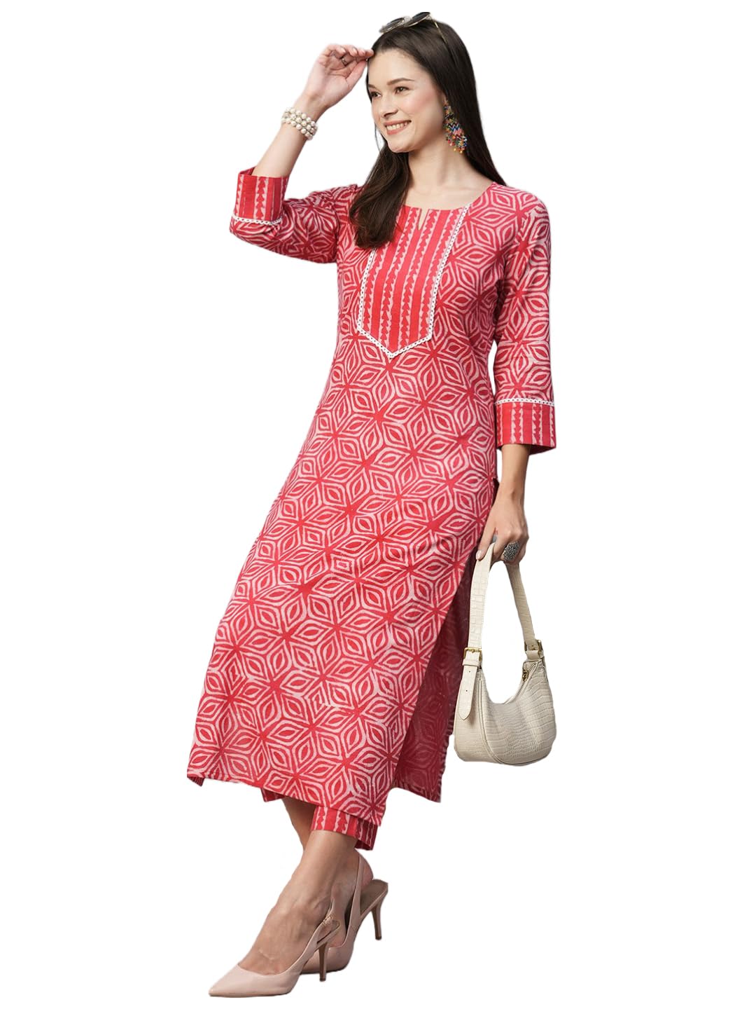ANNI DESIGNER Women Cotton Blend Kurta With Pant