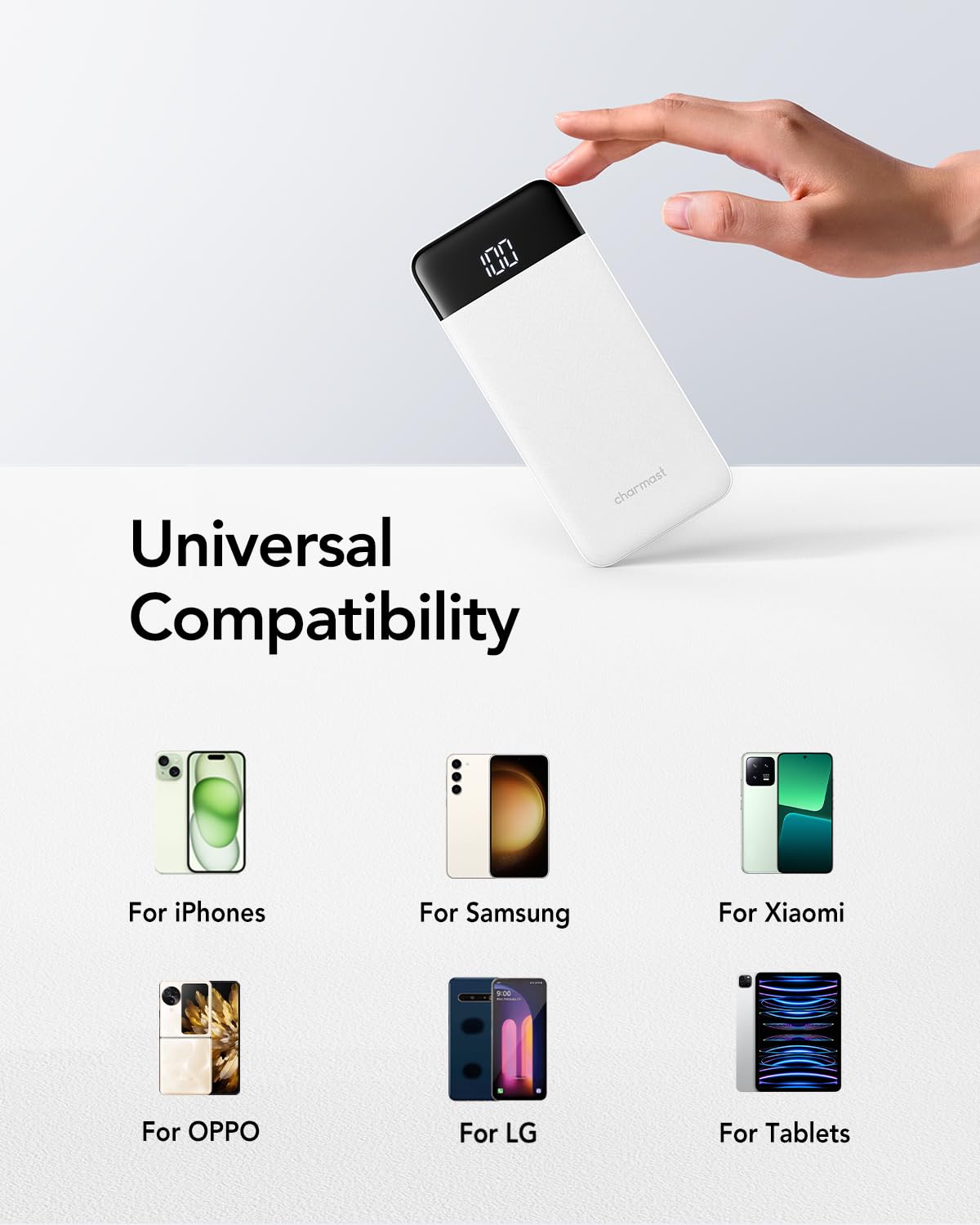 Power Bank 10400mAh, USB C caricatore portatile con LED Digitale Display Batteria Esterna Portatile con 2 ingressi e 3 uscite da 5V/3A per Huawei Xiaomi Smartphone