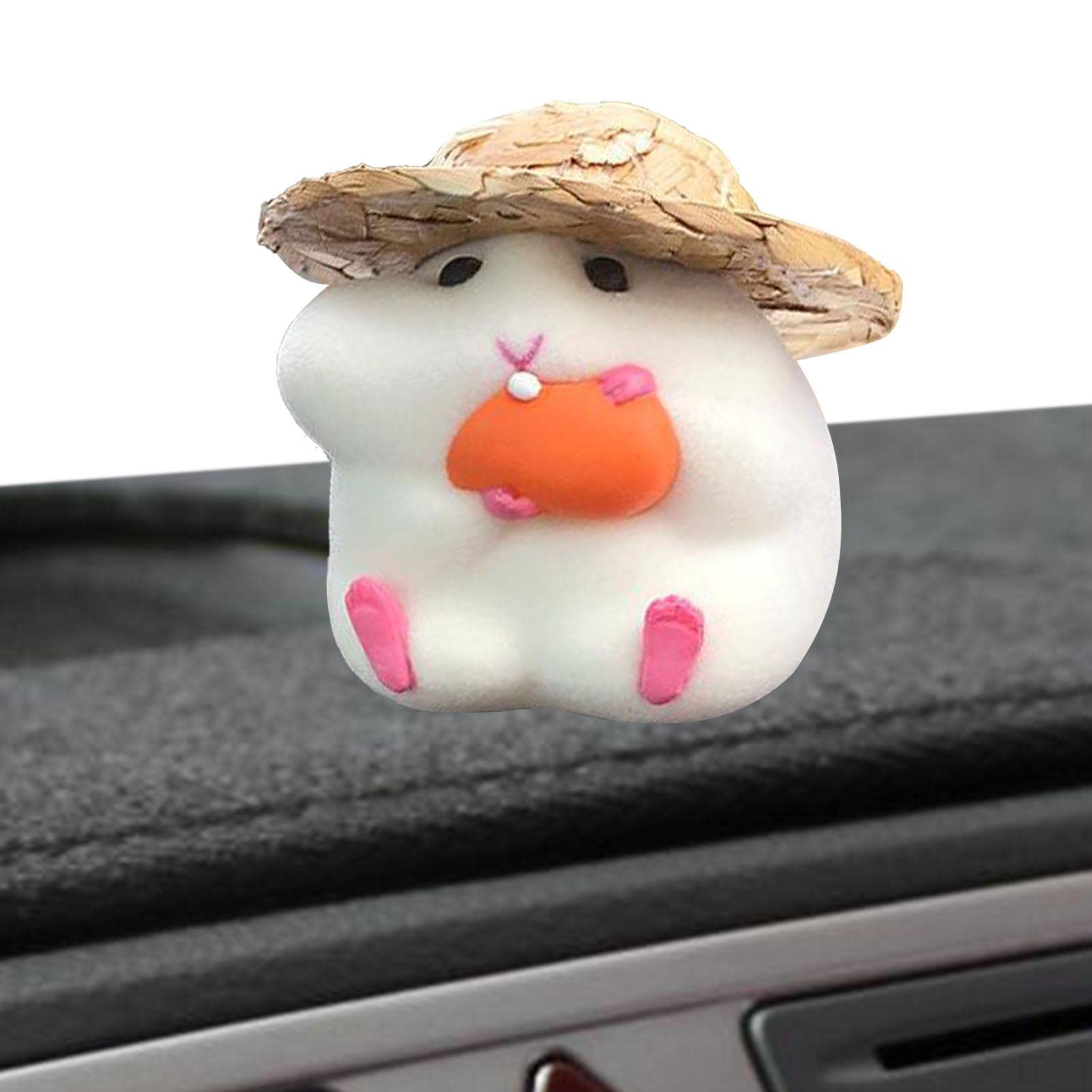Jildouf Car Dashboard Decorations Hamster | Cute Foodie Hamster Car Dashboard Decorations Ornament, Foodie Resin Hamster Decorations for Car Interior Accessories