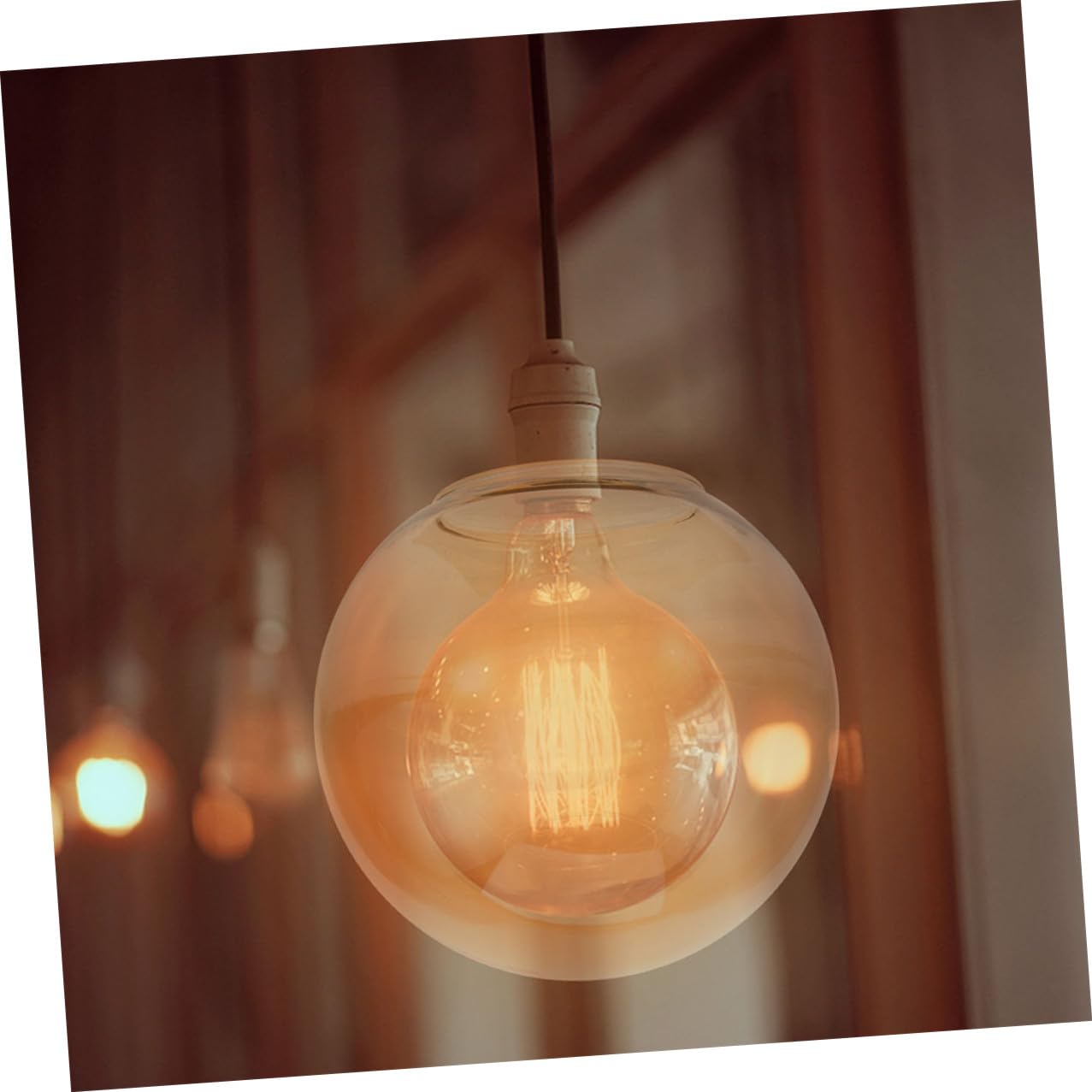 Abat-jour Verre Boule Remplacement Abat-jour Plafond Transparent Ambre Couverture Lampe Suspendue Simple à Installer Décoration Lumineuse Élégante et Pratique