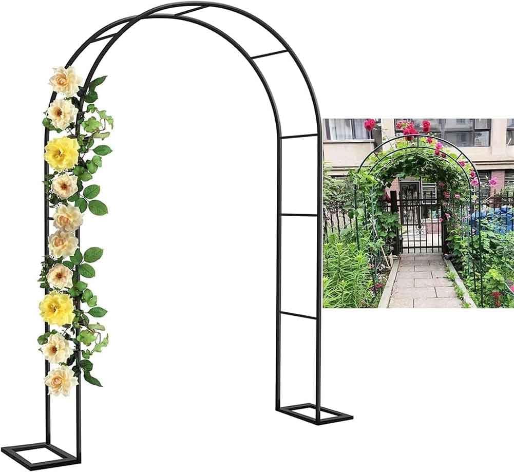Outdoor Metal Garden Arch Heavy Duty Rose Arbor Climbing Plants Support Archway Large Wedding Arches 140Cm 180Cm 240Cm 120Cm Wide,White,W2.4M*H2.2M