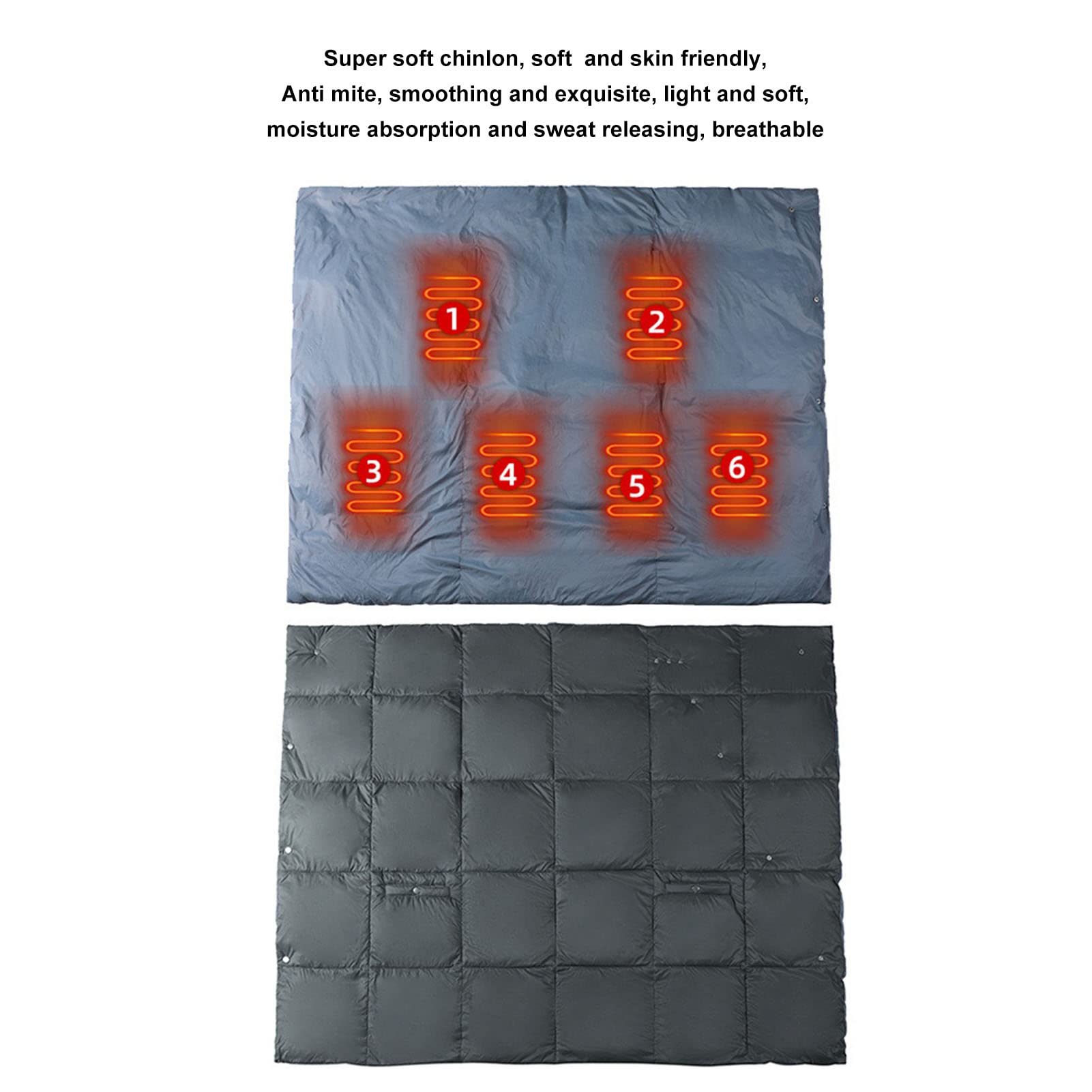 Couverture Chauffante USB Portable, Couverture électrique, 3 Modes de Température, Chinlon Doux pour Une Utilisation en Hiver, 52x43 Pouces