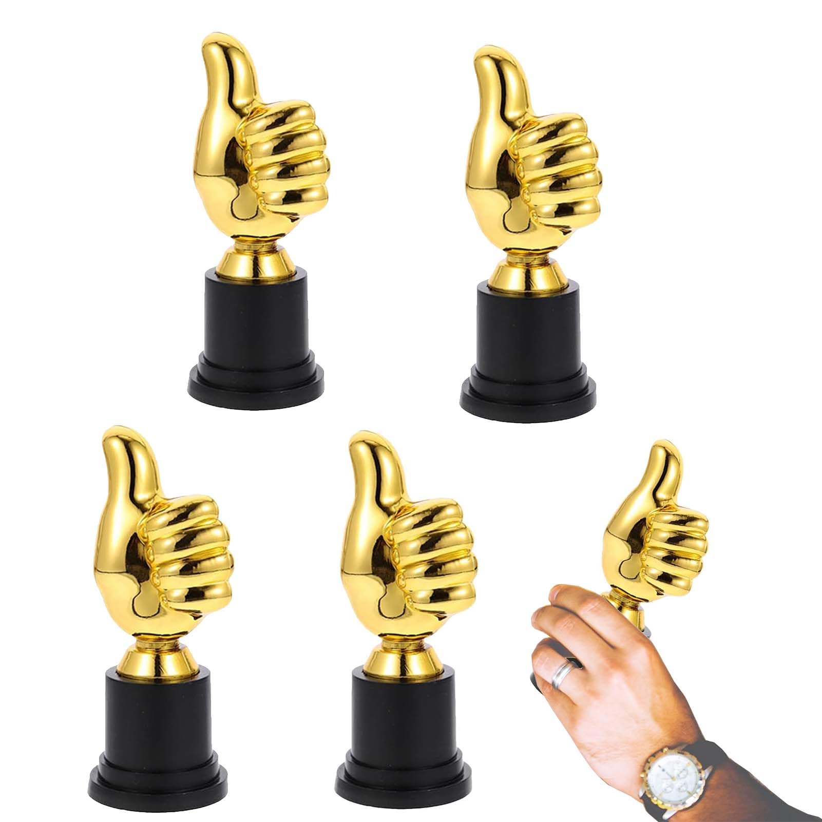 4 Pièces Trophees et Coupes, Trophée Bravo, Mini-Trophée Récompense Enfant, Trophées en Plastique Support Medaille, Trophée Personnalisé pour Diverses Compétitions Sportives, Récompenses, Fêtes