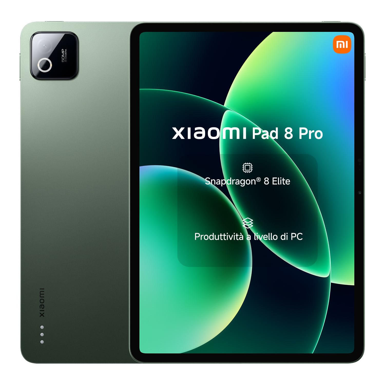 XIAOMI Pad 8 Pro, Tablet 11,2'', 8+256 GB, Snapdragon® 8 Elite, Batteria 9200 mAh, Display cristallino 144 Hz, HyperAI, Verde Pino, Garanzia 2 anni del produttore+1 anno extra, Caricatore non incluso