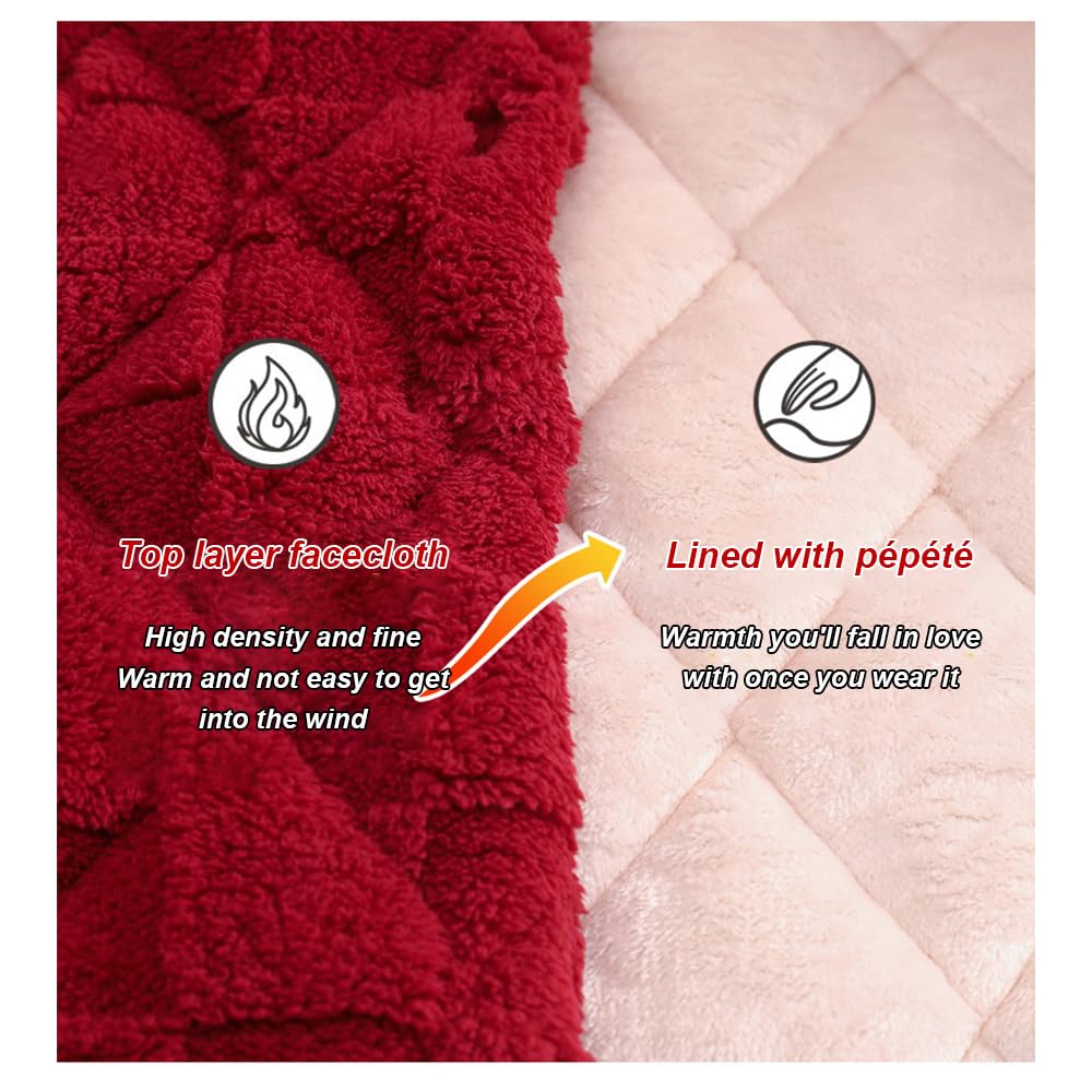 BEDAW Pigiami Spessi in Velluto di Corallo per Coppie, Set di Homewear Caldi, con Pigiama + Veste