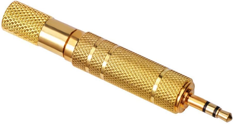 eBoot 2 Pack Headphone Adapter 6.35 mm (1/4 Inch) Male to 3.5 mm Female Stereo Adapter Plus 3.5 mm Stereo Male to 6.35 mm (1/4 Inch) Stereo Female, Gold Plated