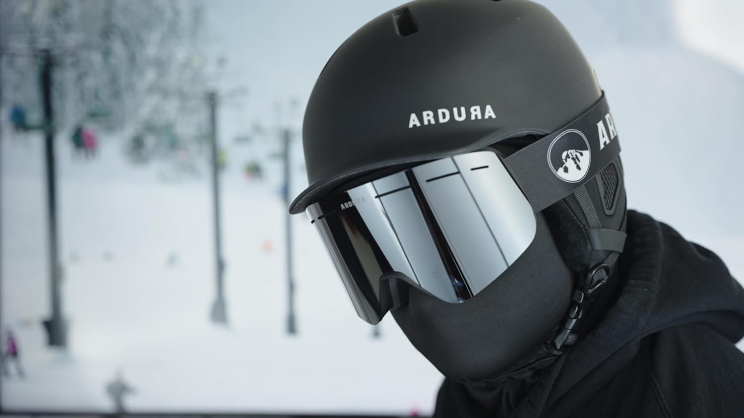 Ardura Broadpeak FR Ski Goggles, Polarized Wide FOV, Silver Mirror Lens, Freeride