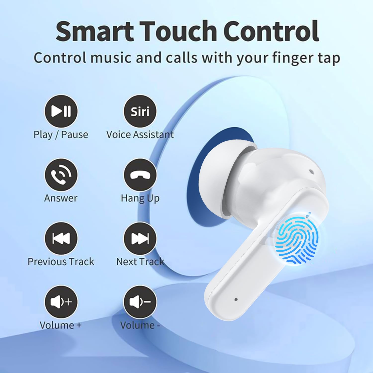 SZHYHTIKI Wireless Bluethooth Earphones,Touch Screen Bluetooth