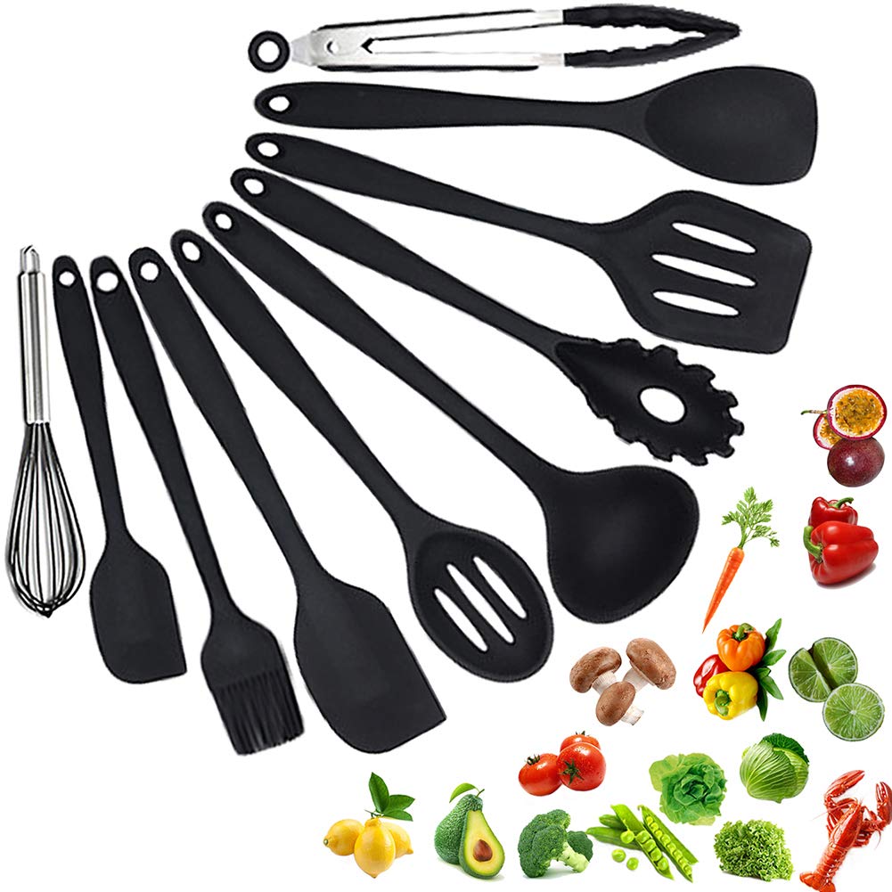 Silicone Cooking Utensils Set Heat Resistant Cooking Utensils Set NoScratch Easy To Clean BPA - Free Kitchen Utensils Set ...