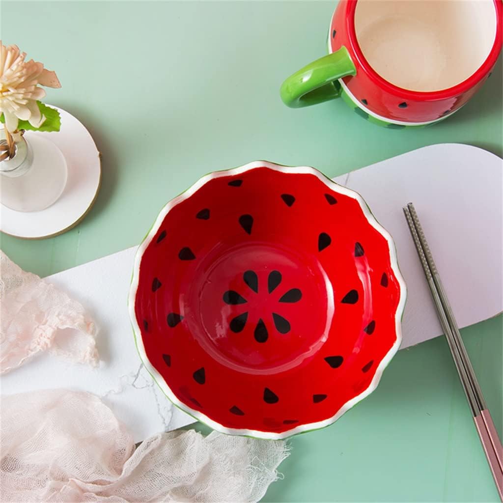 Watermelon Bowl For Girls Fruit Salad Cute Cartoon Dessert Oatmeal Ceramic