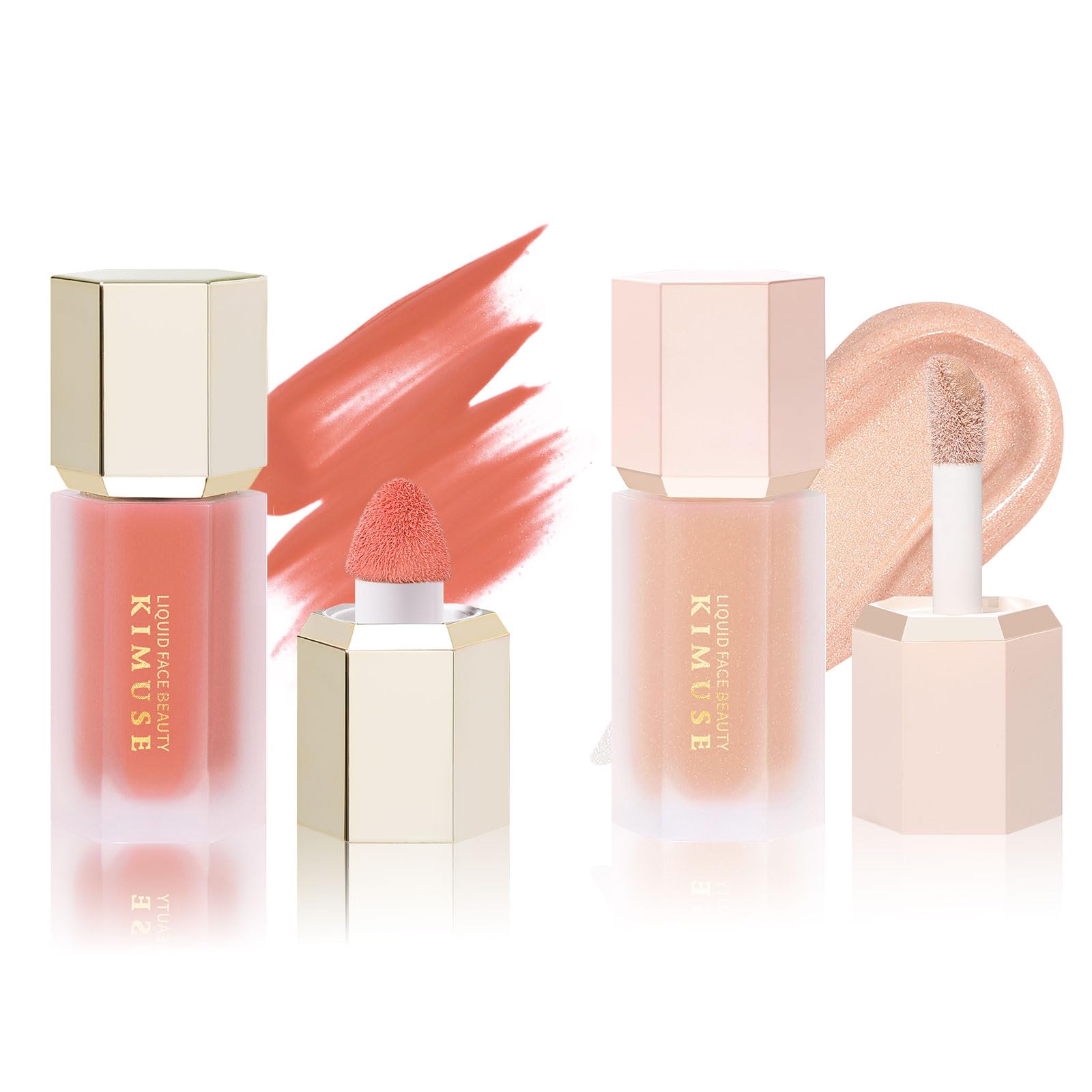 KIMUSE Liquid Blush & Weightless, Long-Wearing, Smudge Proof, Natural-Looking, Dewy Finish Glow Liquid Filter